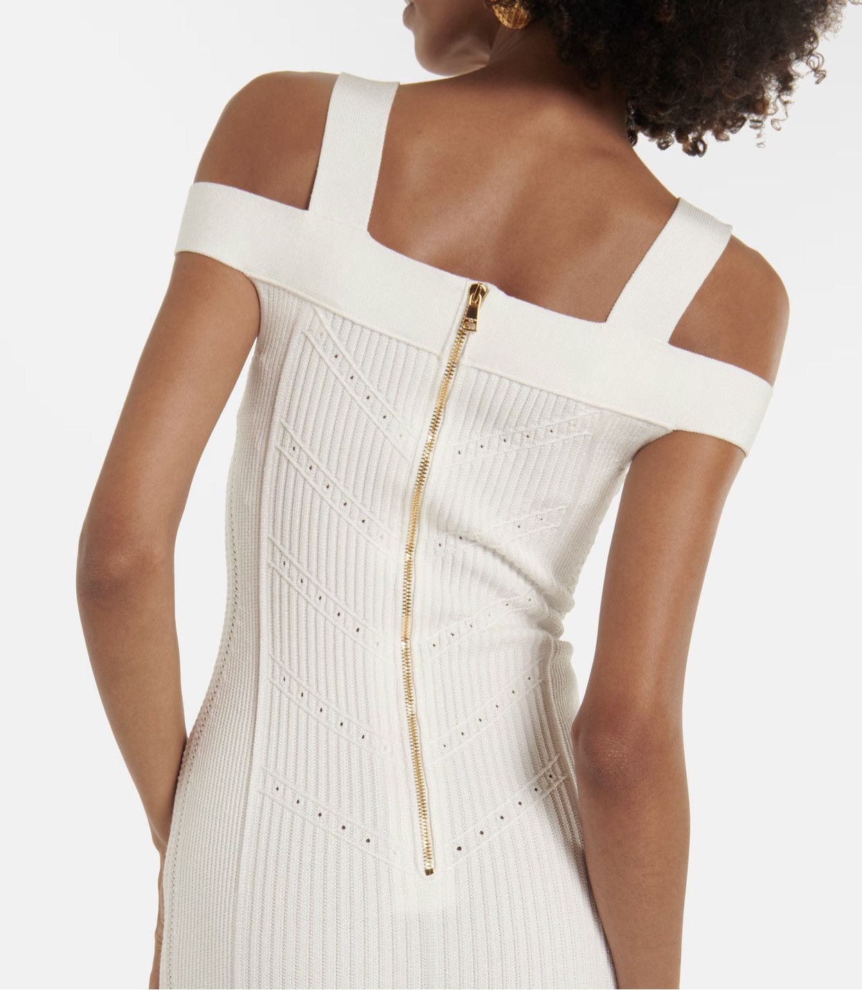Balmain Balmain Paris Elegant White Off-Shoulder Dress Size L / US 10 / IT 46 - 2 Thumbnail