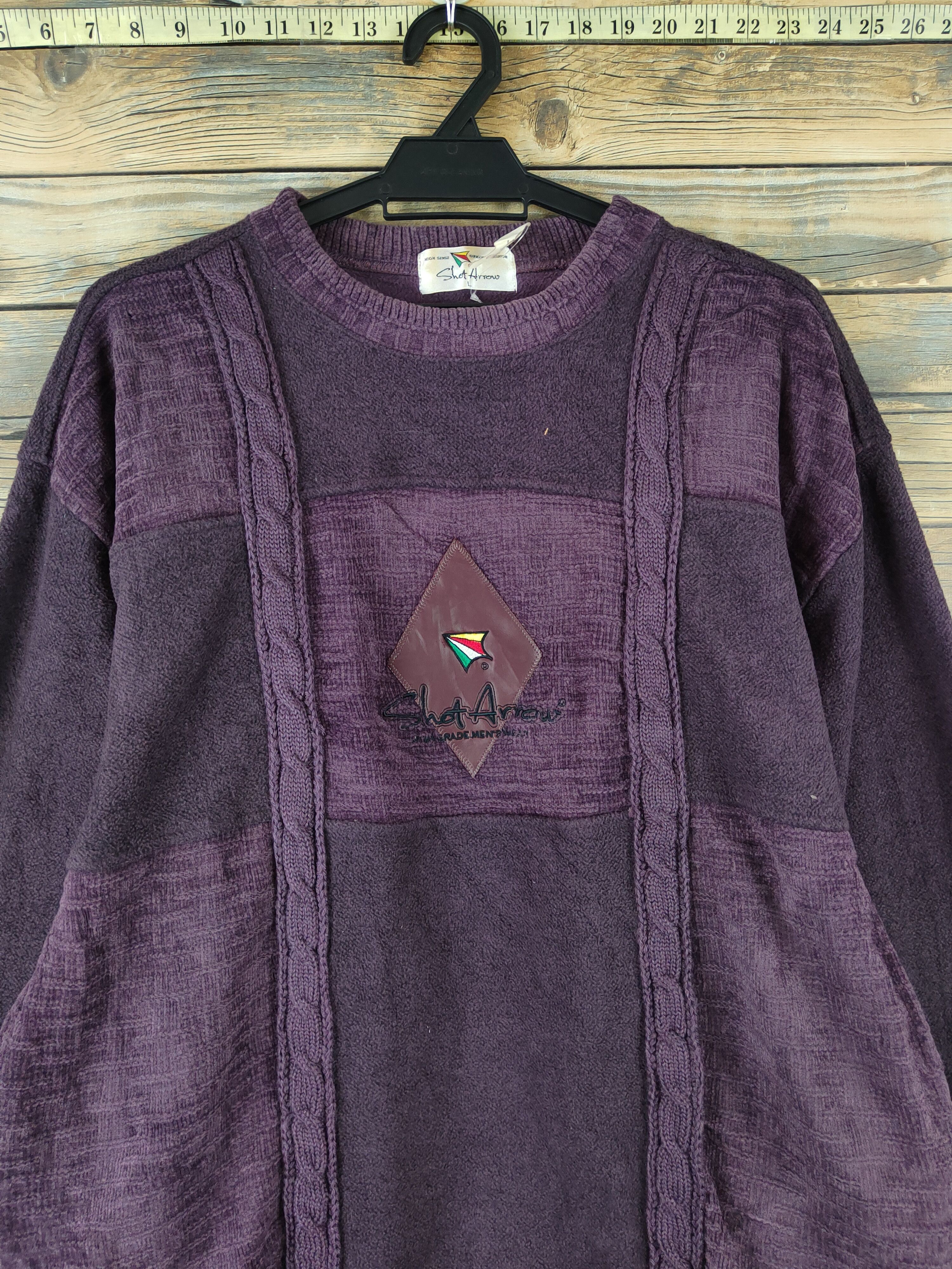 Japanese Brand × Vintage DL Short Arrow Purple Wool Sweatshirts #373 Size US L / EU 52-54 / 3 - 3 Thumbnail