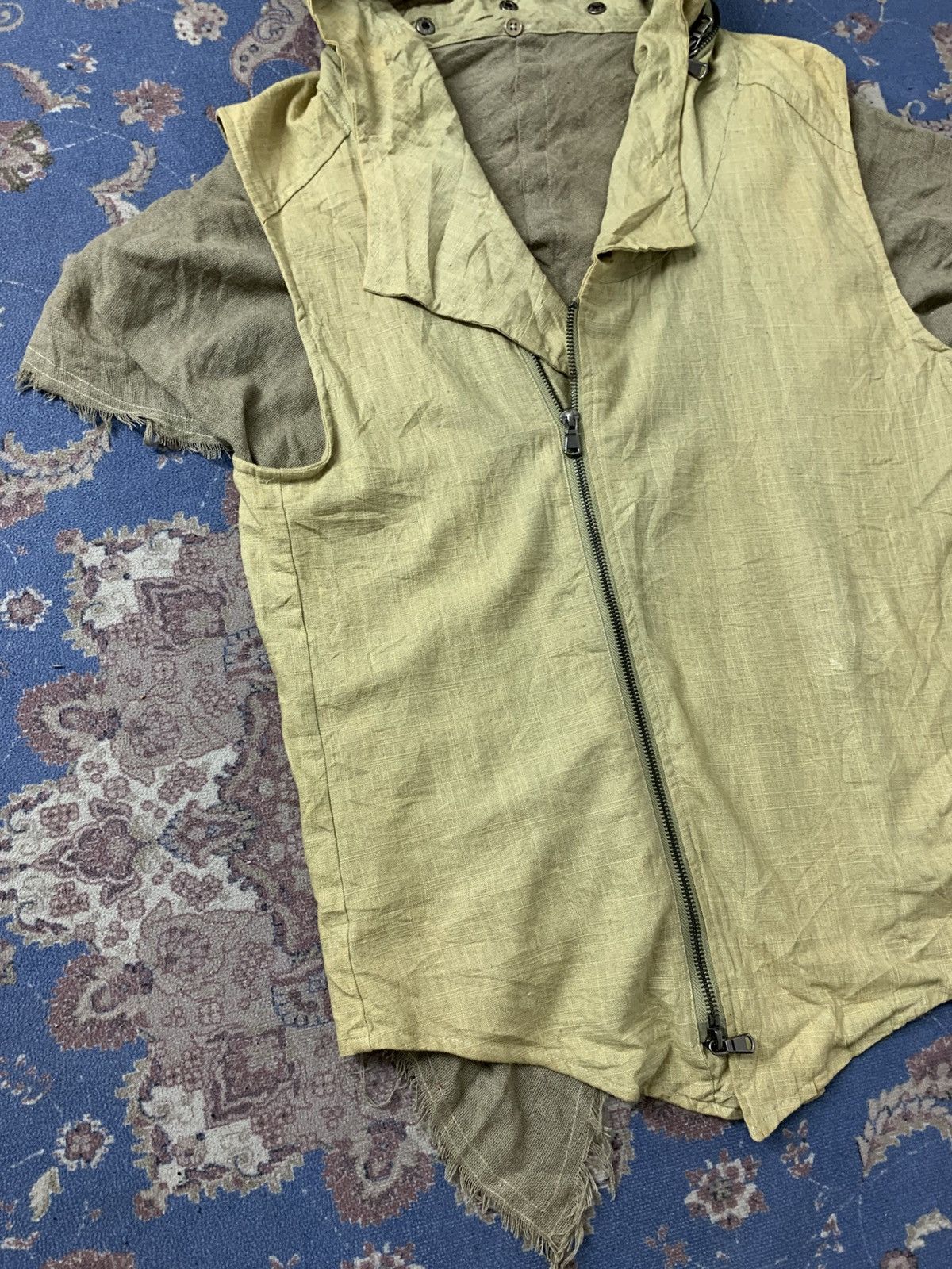 Le Grande Bleu (L.G.B.) Japanese Brand Semantic Design Gimmick Linen No Sleeve Size US S / EU 44-46 / 1 - 3 Thumbnail