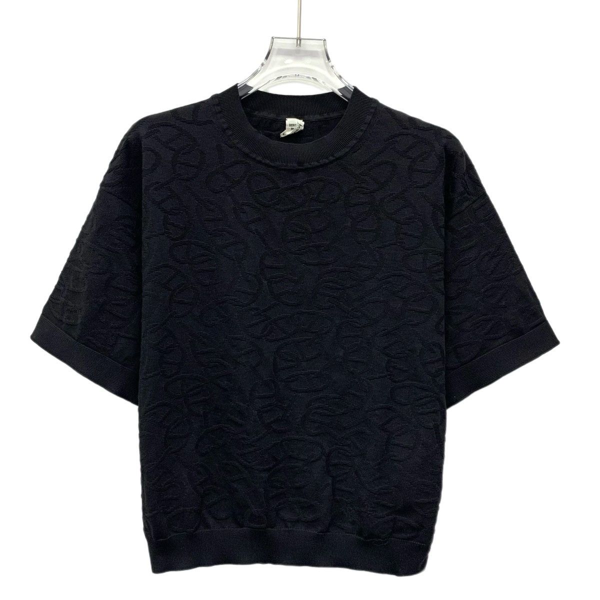 Hermes Hermes Black Pig Nose Jacquard Mulberry Silk Knit Sweater Size XS / US 0-2 / IT 36-38 - 1 Thumbnail