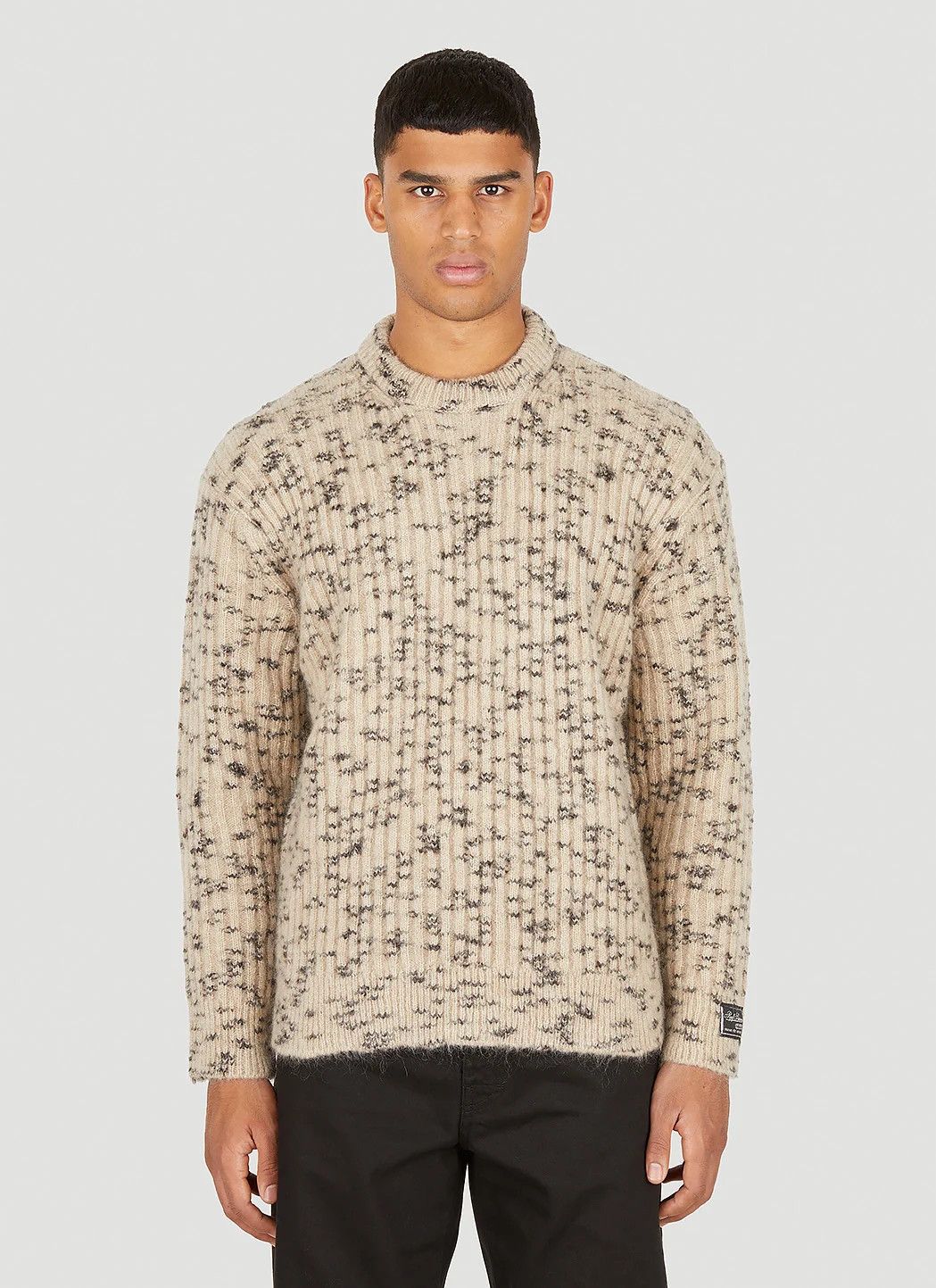 Raf Simons o1y0325 Logo Sweater in Beige/Black Size US L / EU 52-54 / 3 - 1 Thumbnail