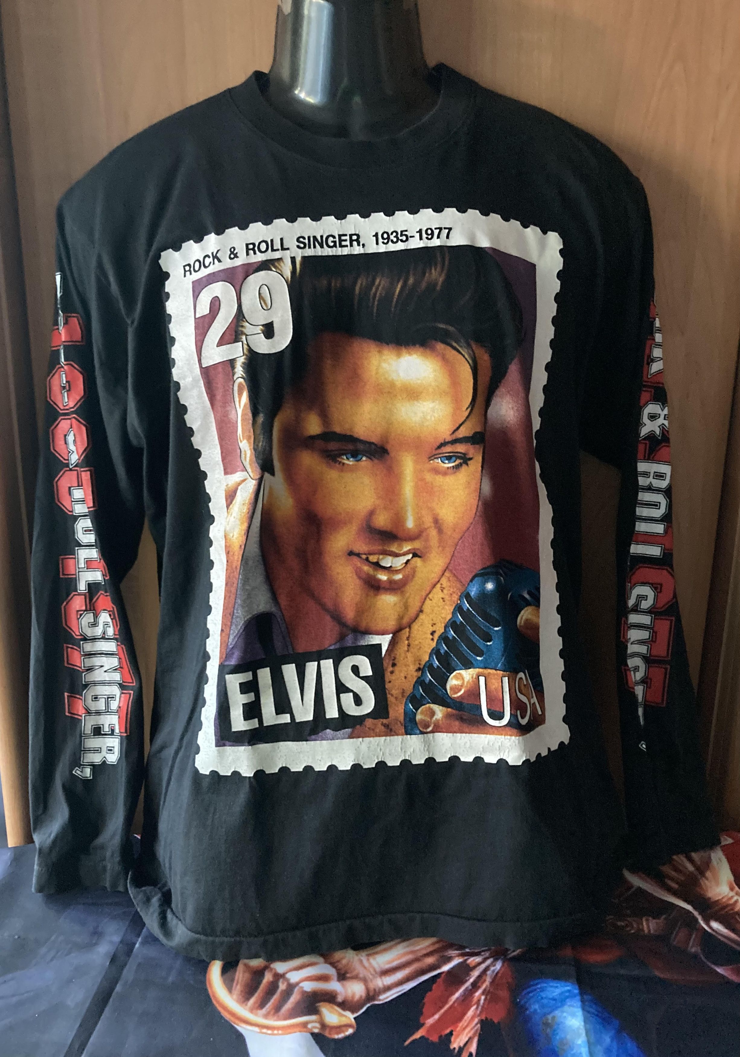 Vintage Vintage 90s Elvis Presley Long Sleeve Shirt Single Stitch Size US M / EU 48-50 / 2 - 1 Thumbnail