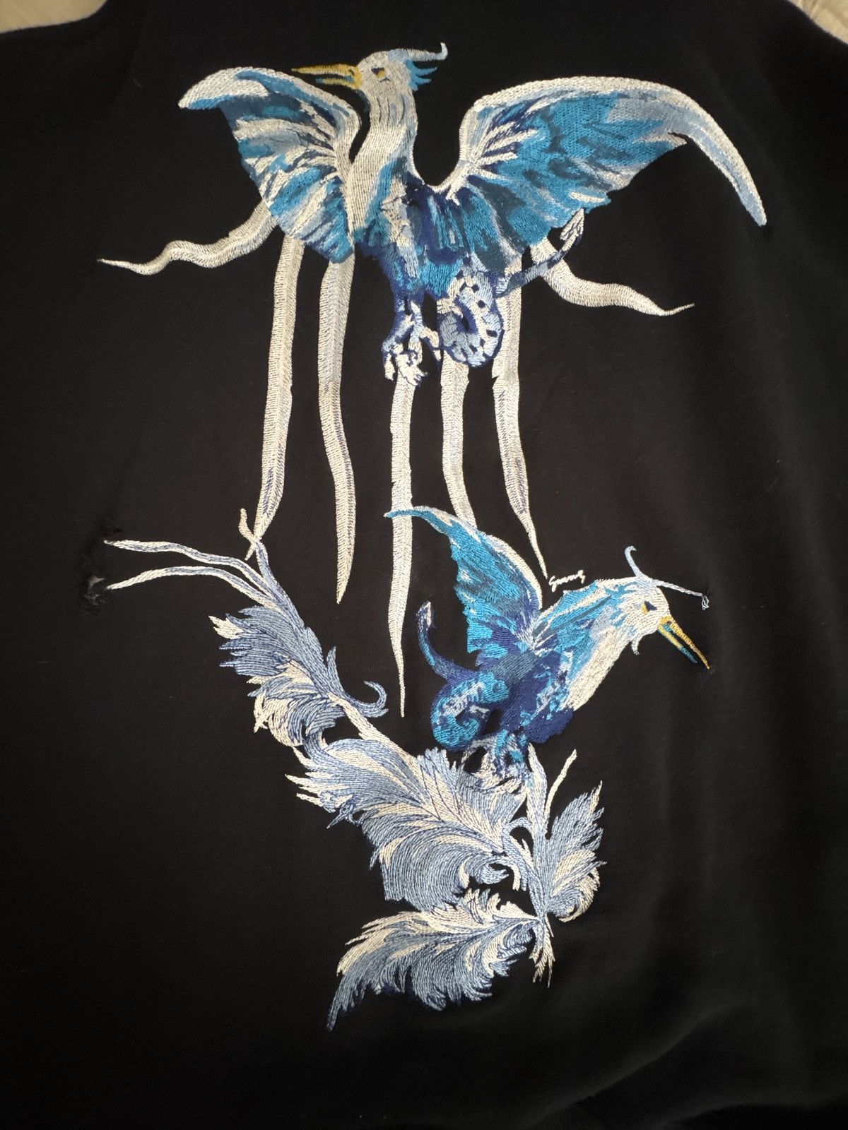 Givenchy GIVENCHY Birds Embroidery Black Hoodie Size US XL / EU 56 / 4 - 3 Thumbnail