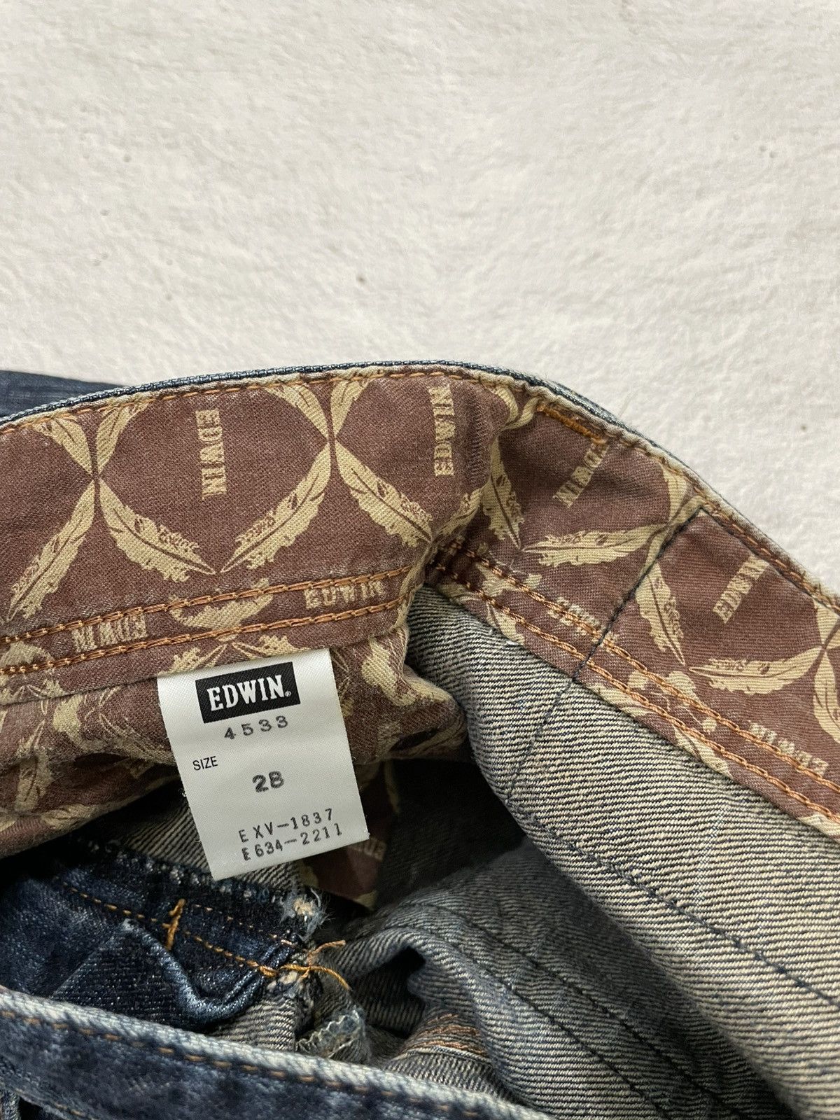 Japanese Brand 2000s Edwin Jorts Raw Denim Mudwash Ripped Jeans Y2K LGB Size US 29 - 5 Thumbnail
