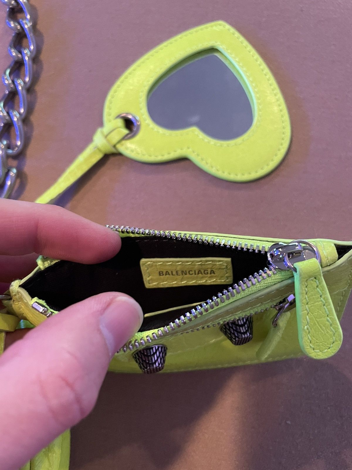 Balenciaga LE CAGOLE 8 B X8 W/C ARENA LAMB AS FLUO YELLOW Size ONE SIZE - 6 Thumbnail
