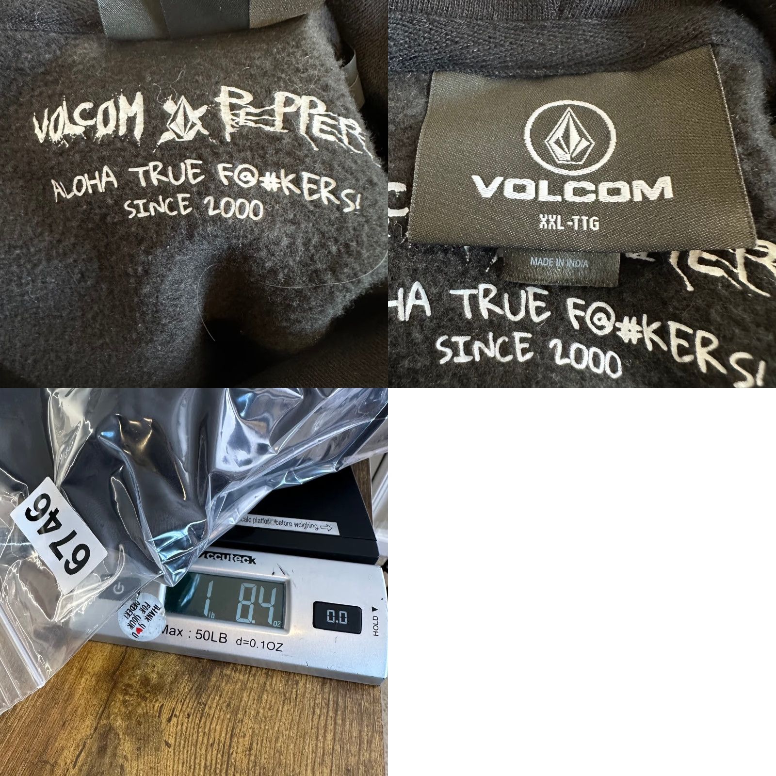 Volcom VINTAGE Volcom Entertainment Pepper Hoodie Mens Black Graphic Pullover Sweatshirt XXL Size US XXL / EU 58 / 5 - 9 Thumbnail
