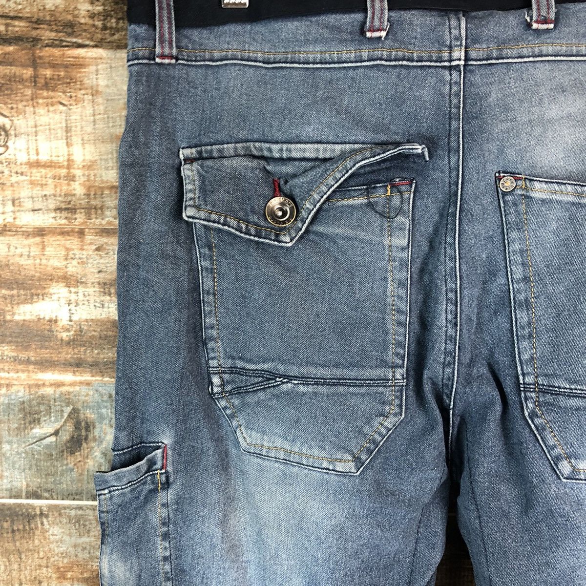 Japanese Brand Field Core Blue Distressed ripped Denim Pants #A2151 Size US 34 / EU 50 - 19 Thumbnail