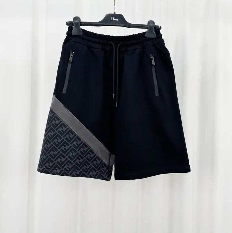 Fendi Fendi Summer Black Cotton Logo Shorts 0089 Size US 26 / EU 42 - 1 Thumbnail