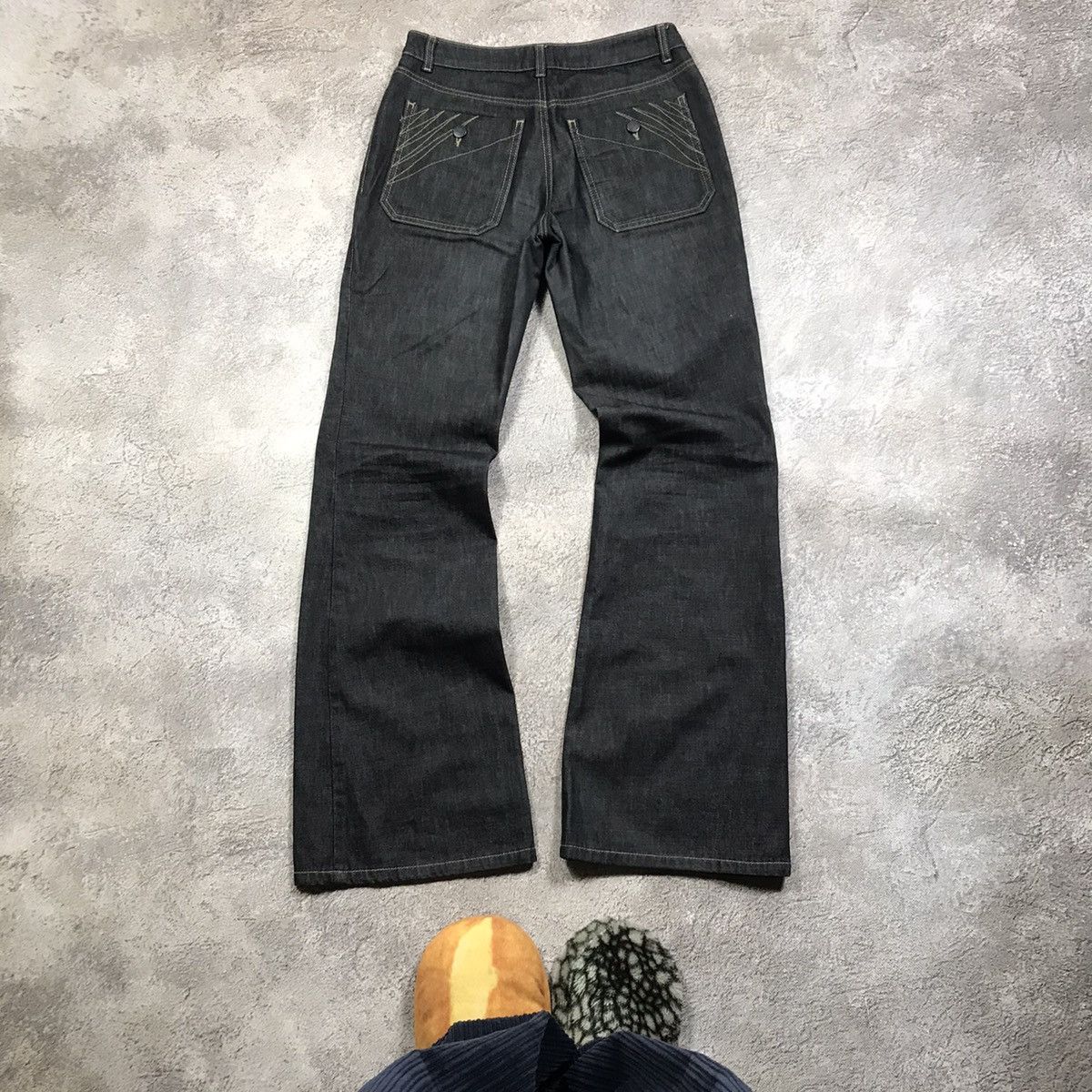 Vintage Vintage Y2K Distressed Flared Jeans Grunge Skate Wide Leg 27 Size 27" / US 4 / IT 40 - 3 Thumbnail