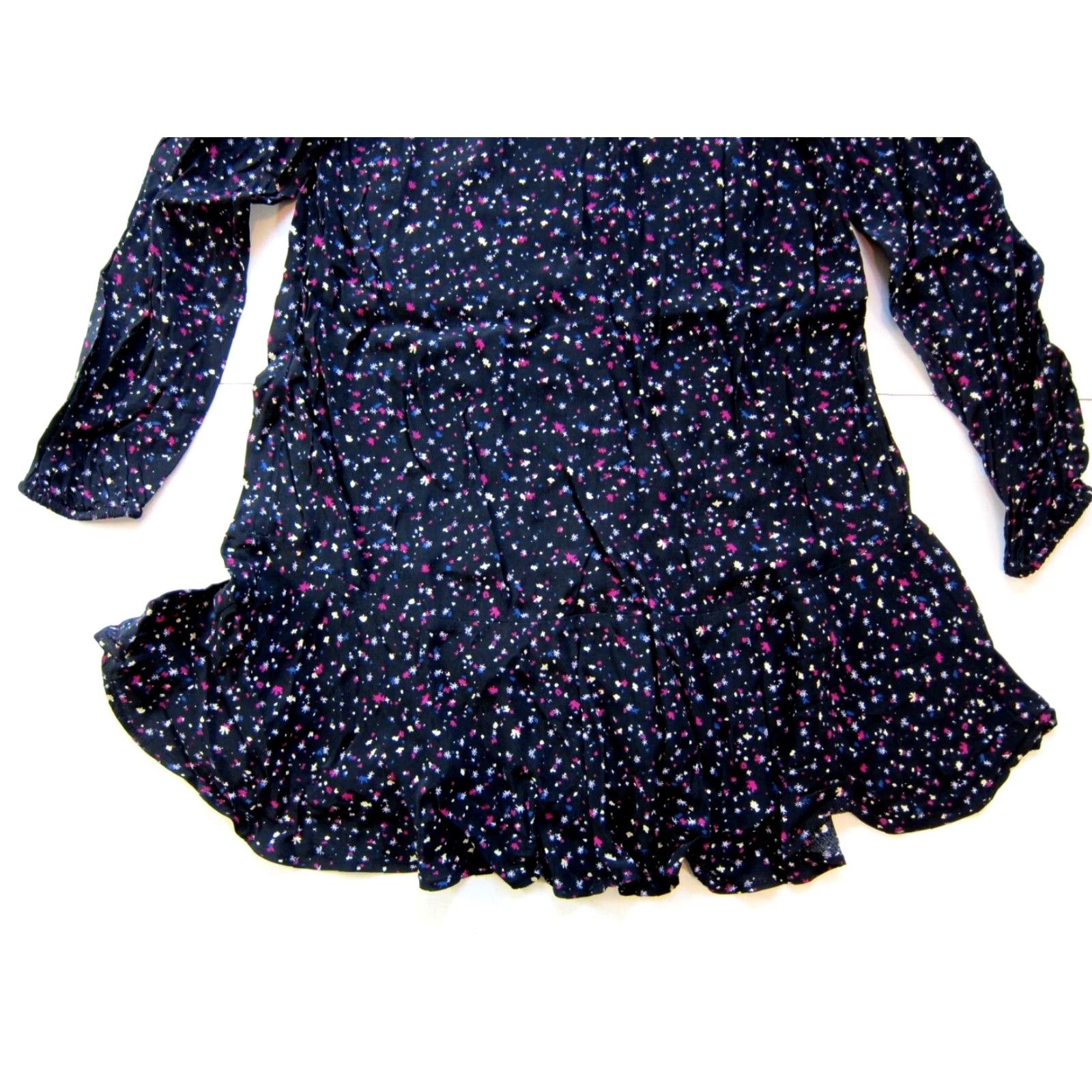 Gap GAP Dress Smock Tunic Floral 100% Rayon Long Sleeve Small Women's Pink Black Blue Size S Size S / US 4 / IT 40 - 5 Thumbnail