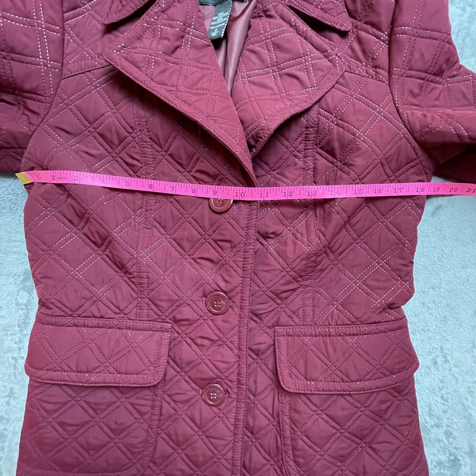 Other New York & Company Jacket Women Small Maroon Quilted Grandma Size S / US 4 / IT 40 - 4 Thumbnail