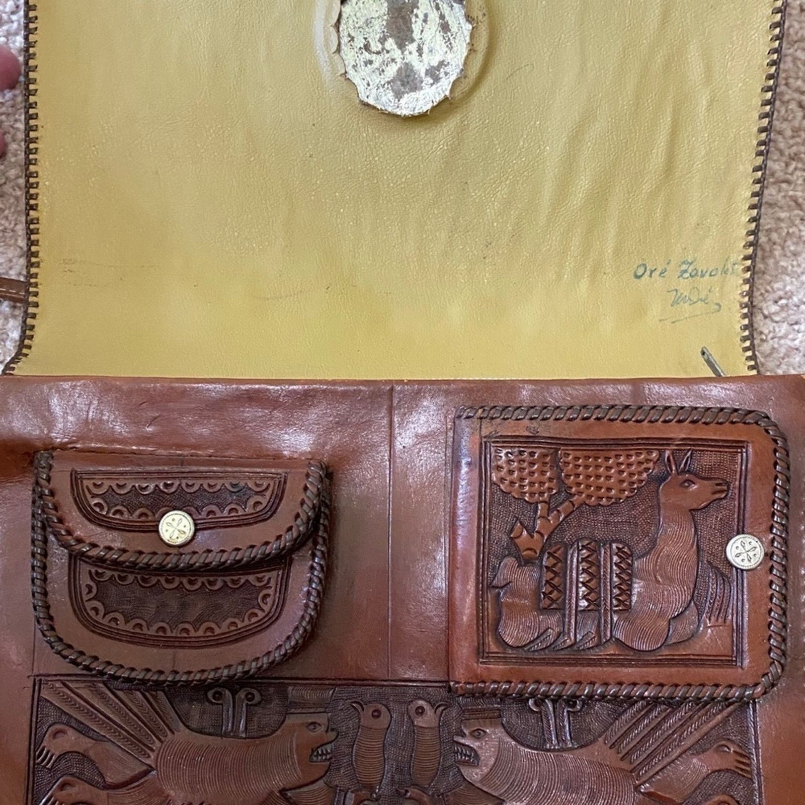 Vintage Vintage Brown Leather Hand Tooled Purse Size ONE SIZE - 4 Thumbnail