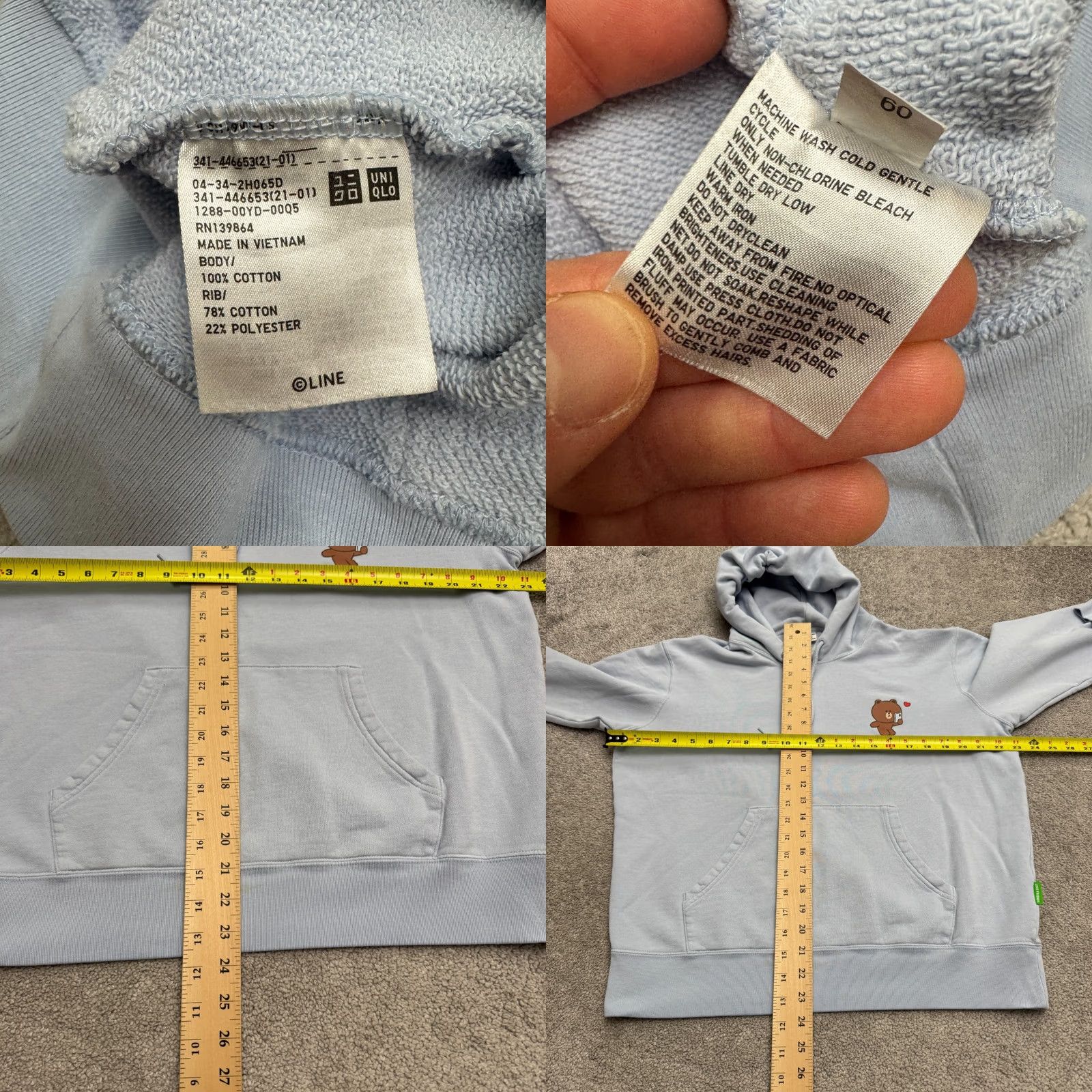 Uniqlo Uniqlo Hoodie M Blue Line Friends Brown Cony Selfie Distance Graphic Pullover Sweatshirt Size M / US 6-8 / IT 42-44 - 9 Thumbnail
