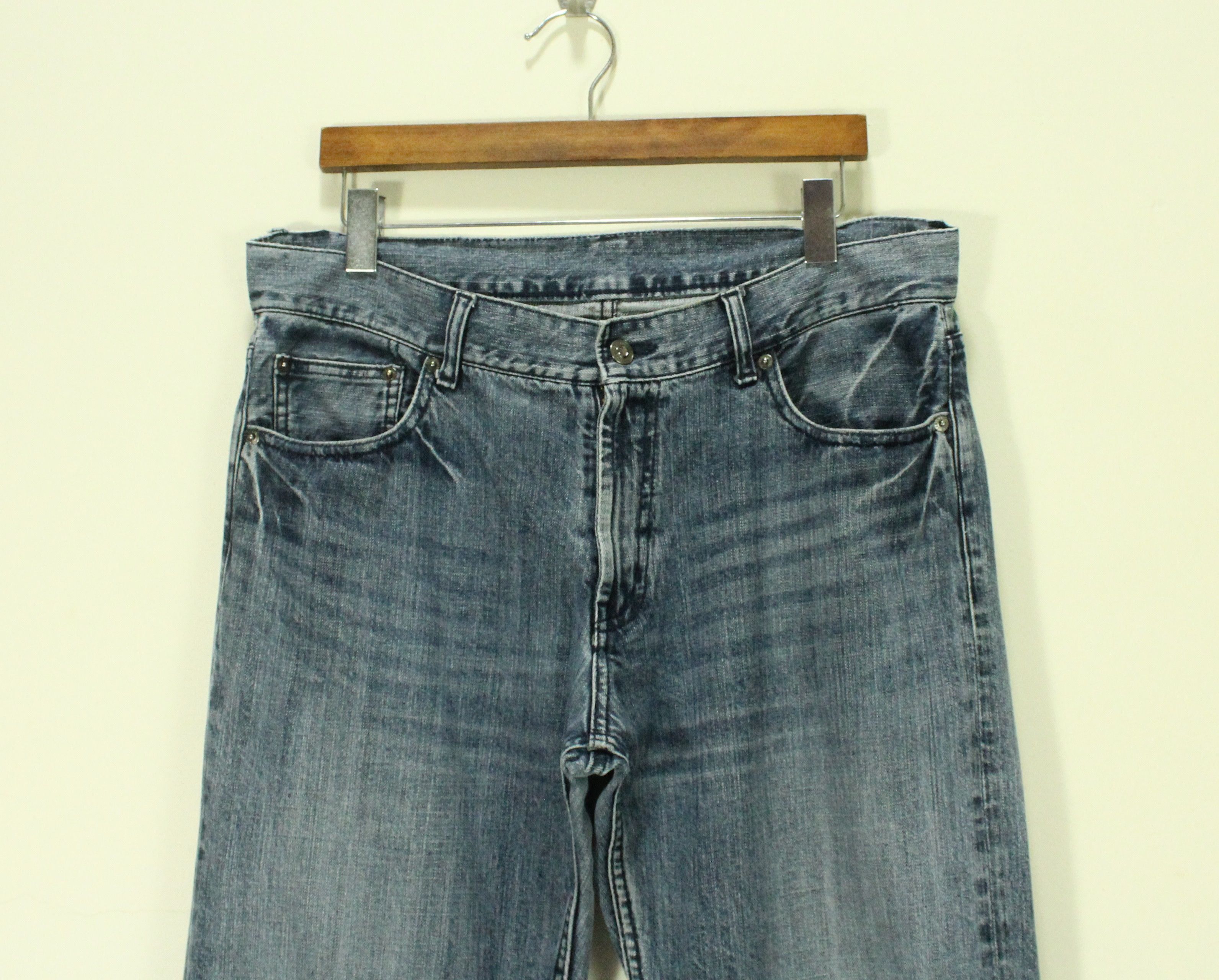 Japanese Brand Vintage Denim Embroidered Skull Logo Size US 35 - 8 Thumbnail