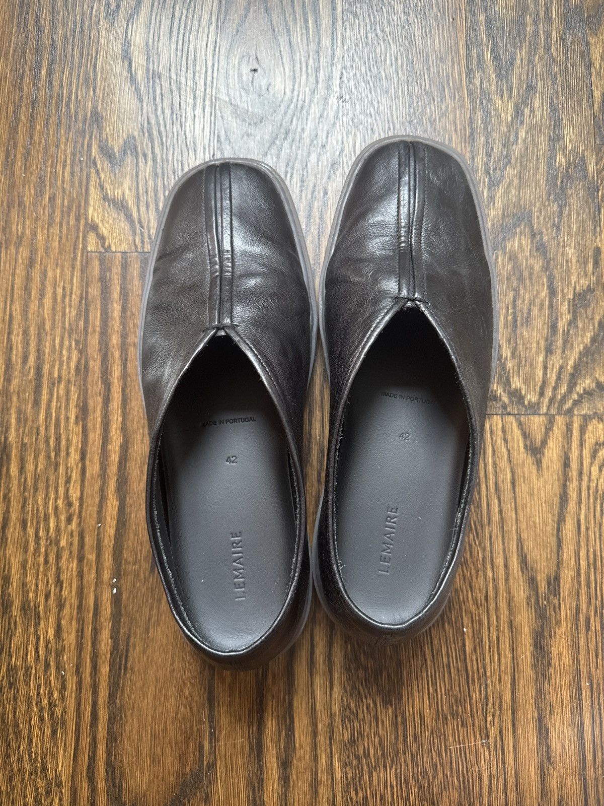 Lemaire Lemaire Black Linoleum Piped Loafer Size US 9 / EU 42 - 4 Thumbnail