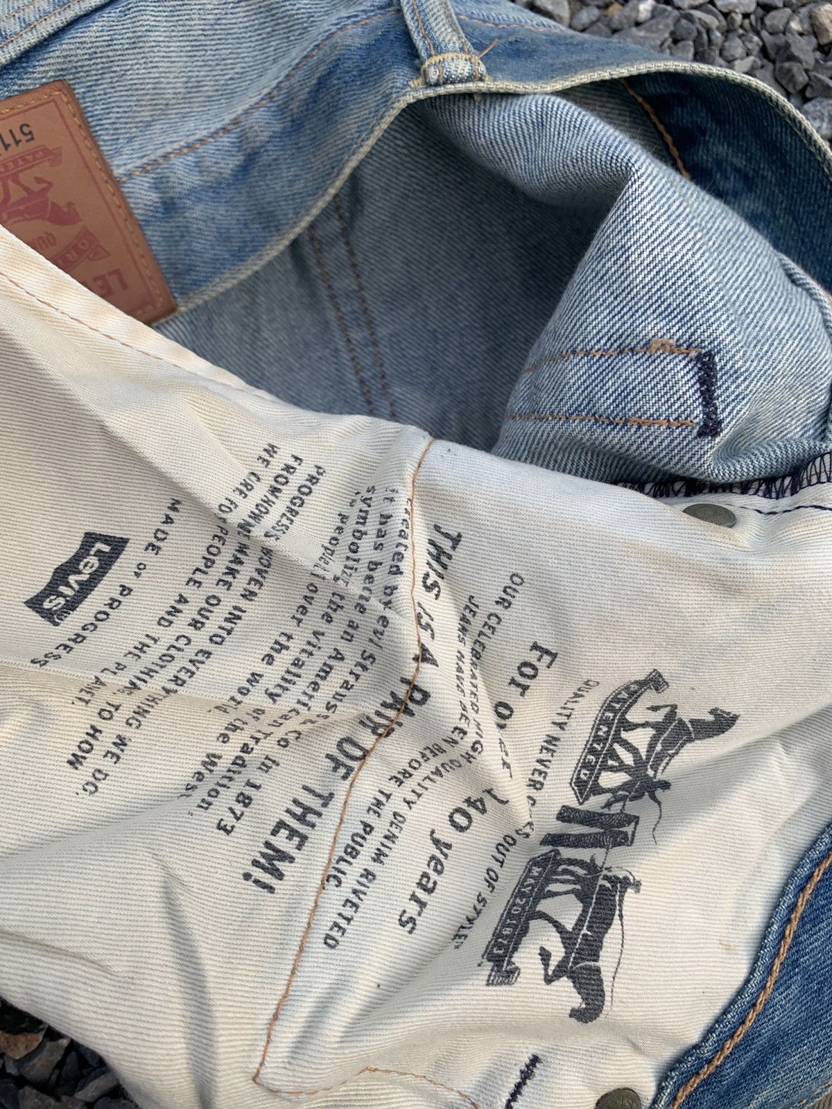 Levi's LEVI'S 511 SELVEDGE FADED & RUSTY DISTRESSED DENIM Size US 33 - 19 Thumbnail