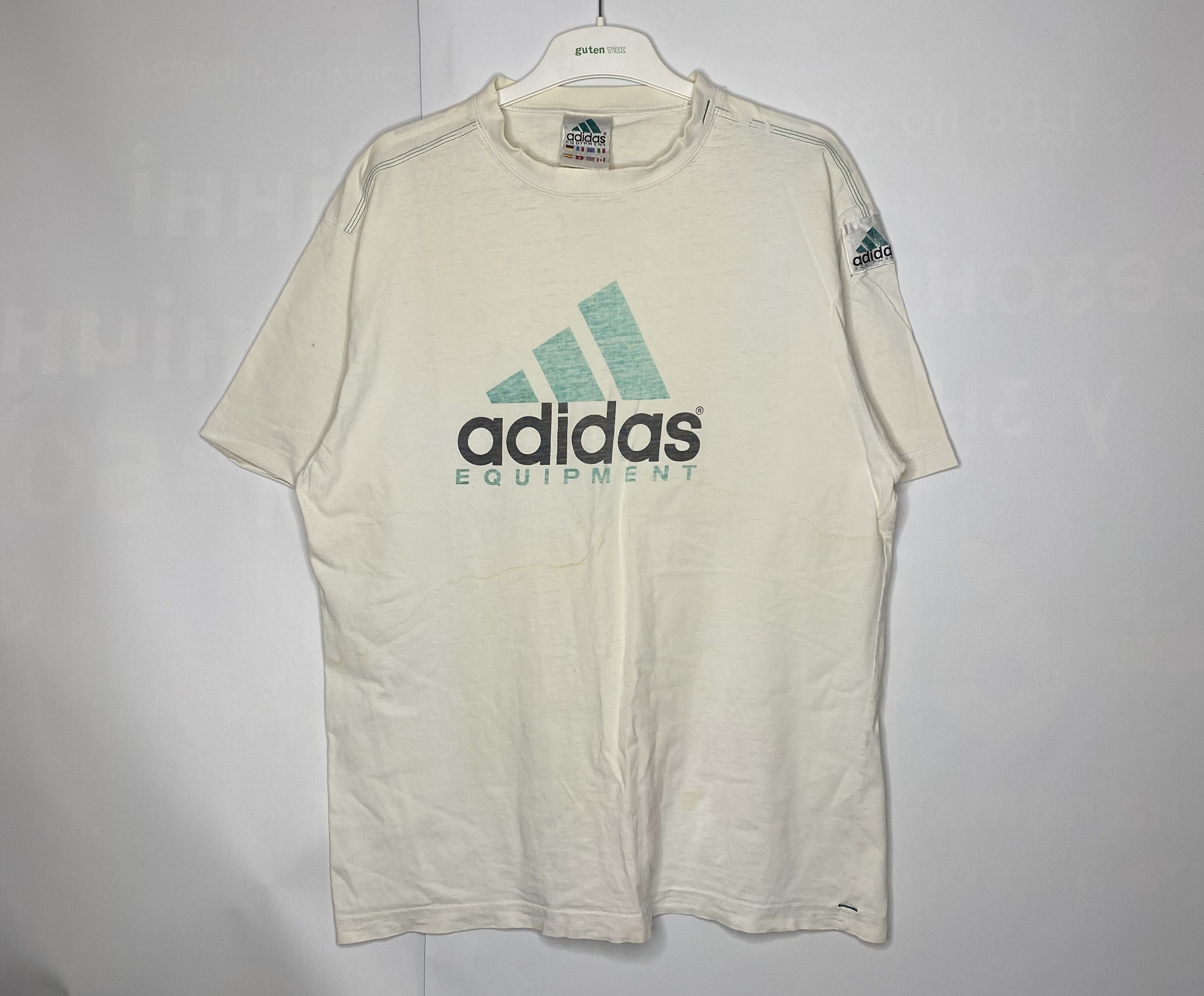 Adidas × Vintage VINTAGE 90s ADIDAS EQUIPMENT BIG LOGO PATCH T-SHIRT SHIRT Size US XL / EU 56 / 4 - 1 Thumbnail