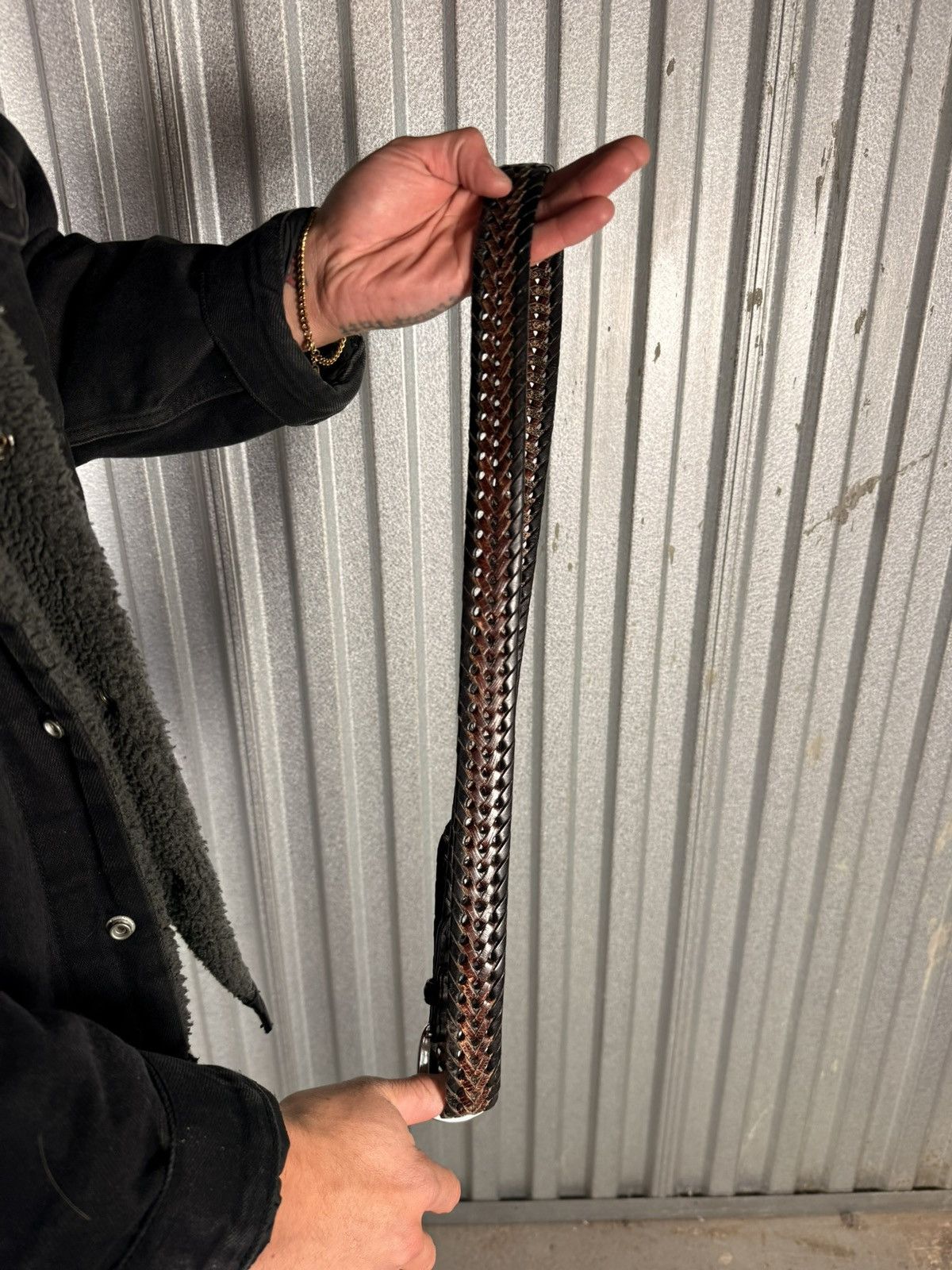 Brighton Vintage Brighton Leather Ribbed Western Belt Size 40 - 3 Thumbnail