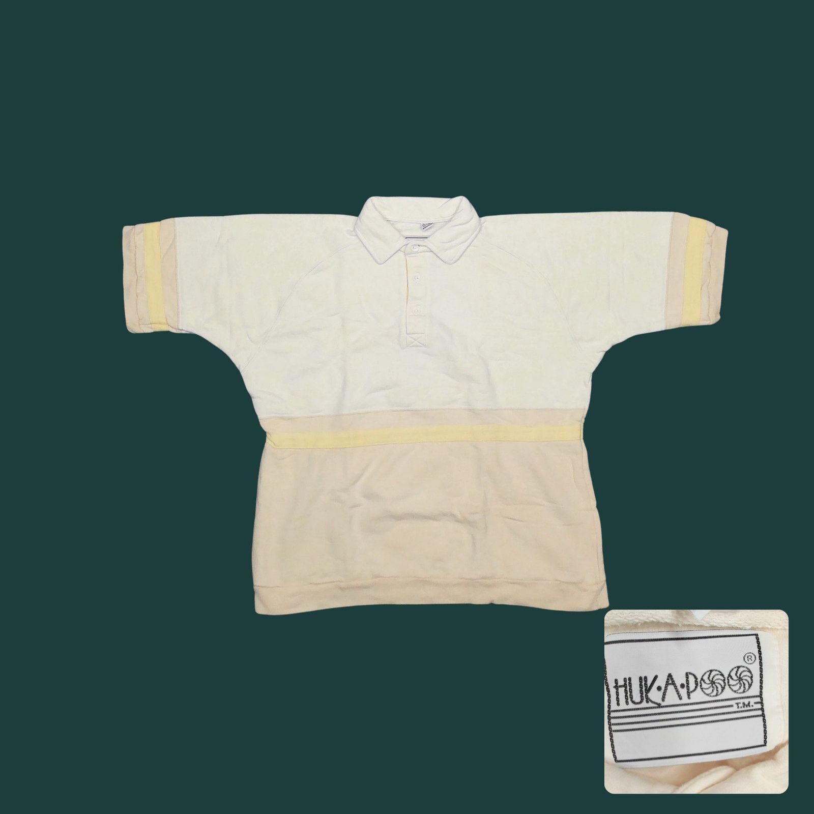 Vintage Huk-A-Poo Vintage 90s "Made in USSR" Boxy French Terry Polo Size US XL / EU 56 / 4 - 1 Thumbnail