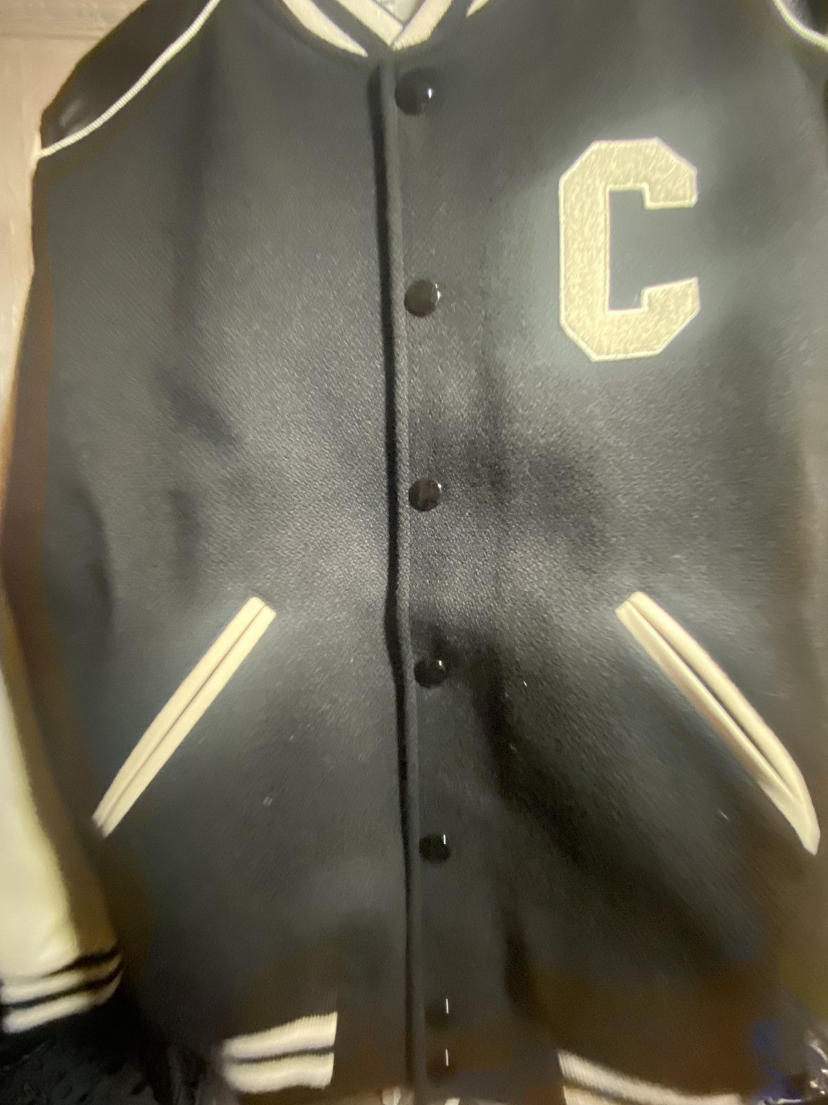 Celine (52) CELINE Classic Teddy Varsity Jacket in Textured Wool Size US L / EU 52-54 / 3 - 7 Thumbnail