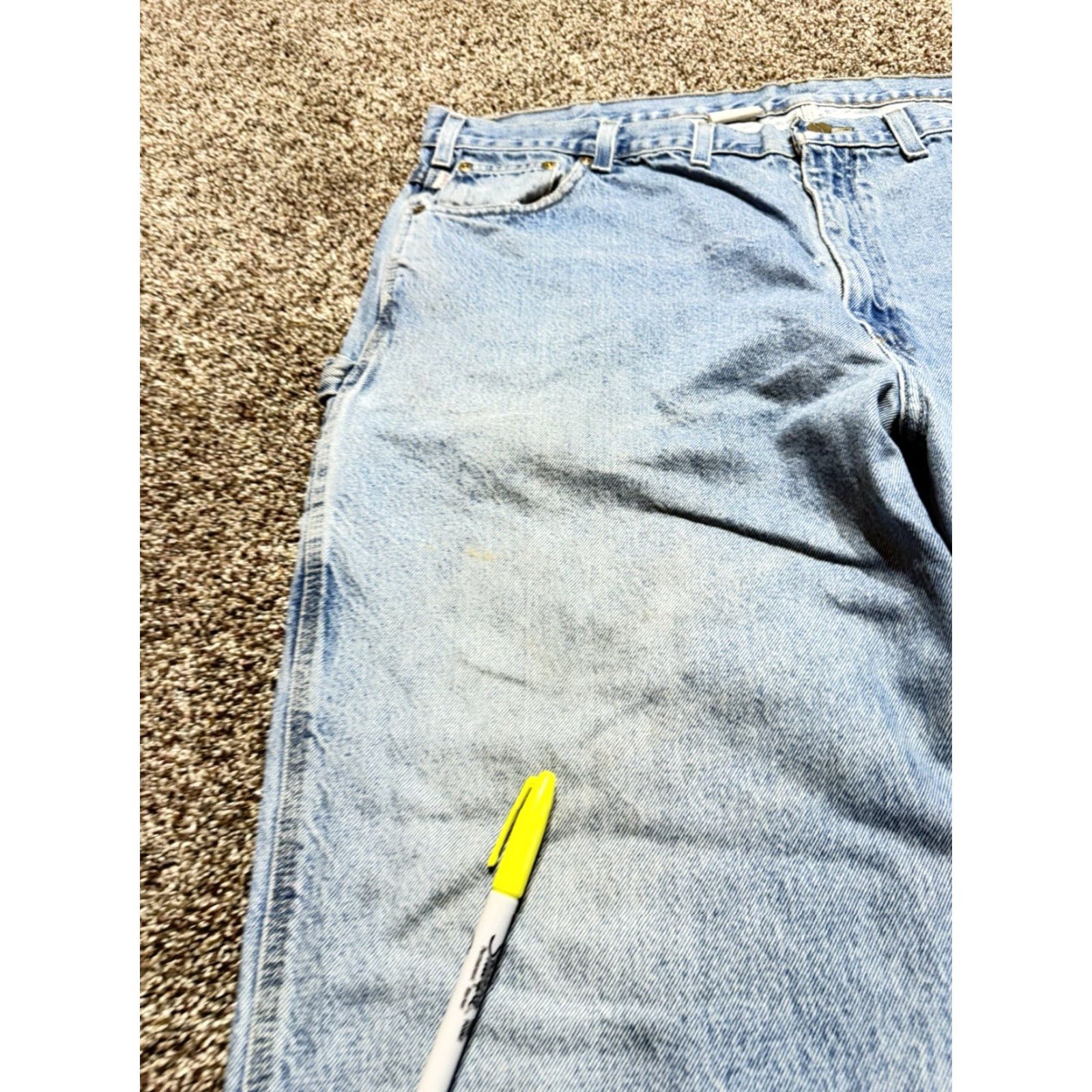Carhartt Carhartt B460 Jeans Men Blue Denim 46x30 5-Pocket Relaxed Straight 46 30in Distressed Flaw Lot of 2 - Vintage: No Size US 30 / EU 46 - 3 Thumbnail