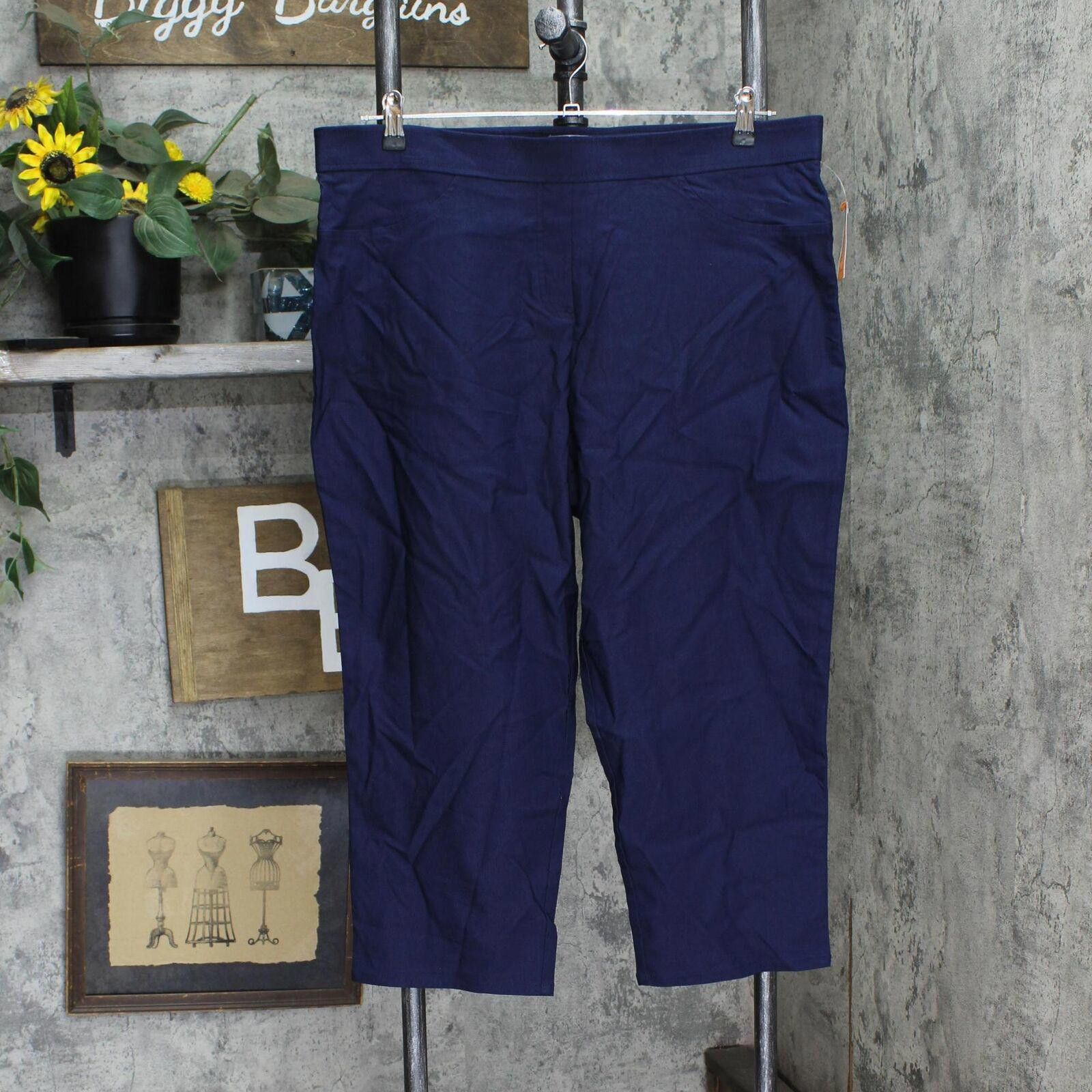Designer NWT Laura Scott Millennium Capri Pants S21058U XL Navy Blue Grailed