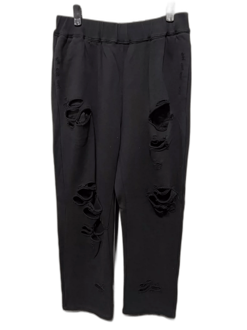 Japanese Brand Black Casual Pants with Distressed Design Size US 36 / EU 52 - 1 Thumbnail