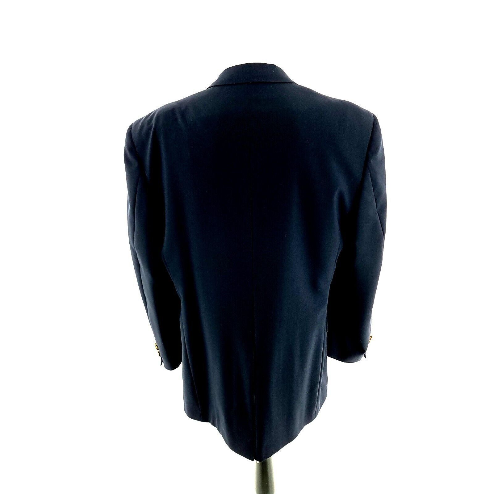 Austin Reed Austin Reed London England Wool 2 Gold Button Blazer 42L Blu Size 42L - 6 Thumbnail