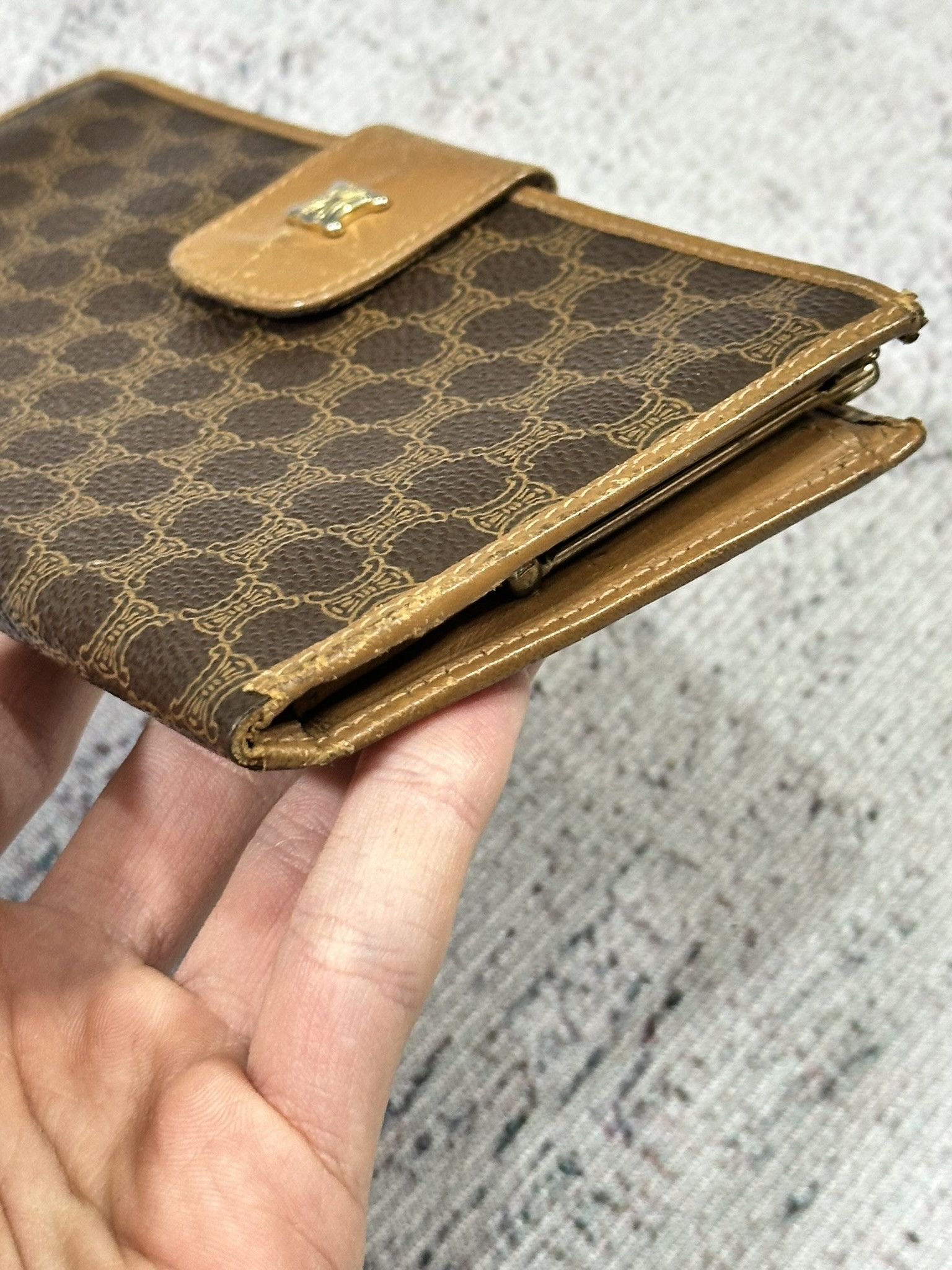 Celine Celine Long Wallet Macadam Brown Logo Monogram Vintage Purse Size ONE SIZE - 6 Thumbnail