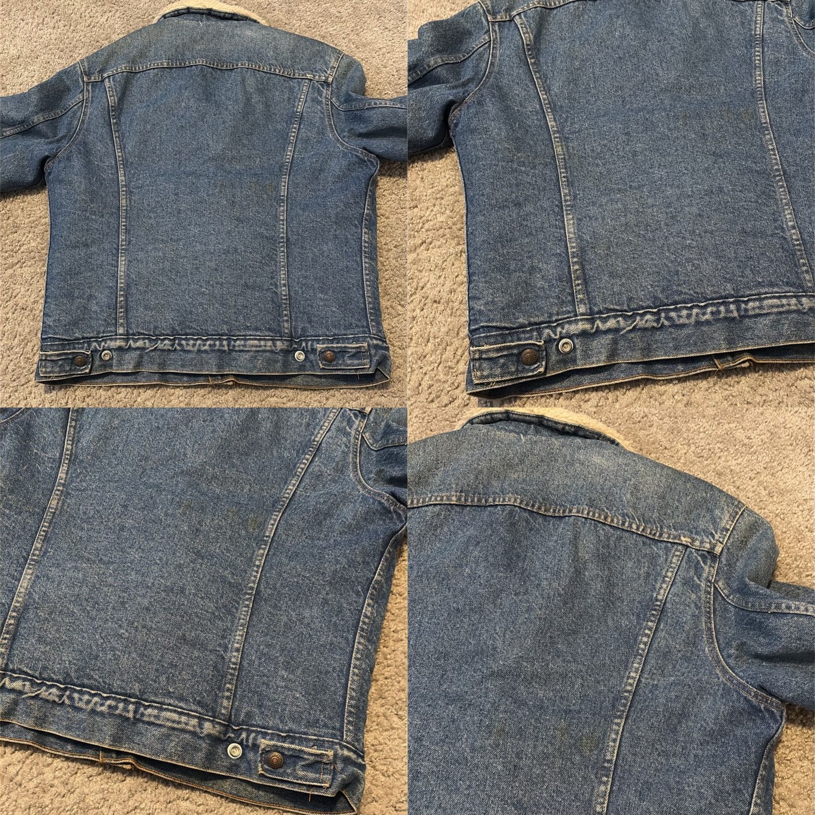 Levi's VINTAGE Levi's Orange Tab Denim Jean Sherpa Jacket L Large Mens 70s Bomber Orange Denim Jacket Size US 33 - 9 Thumbnail
