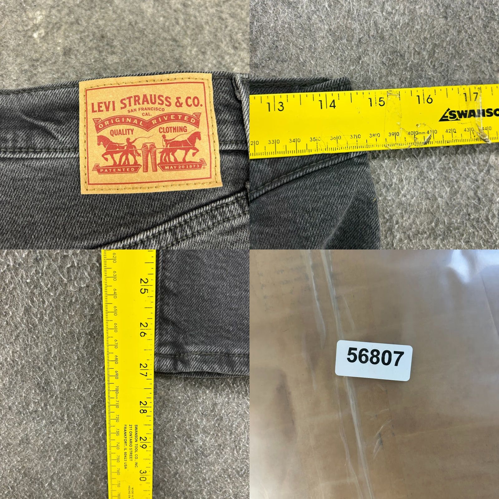 Levi's Levis 501 Jeans Womens Black Dark Wash Straight Regular 28x27 Button Fly Stretch Denim Size 28" / US 6 / IT 42 - 8 Thumbnail