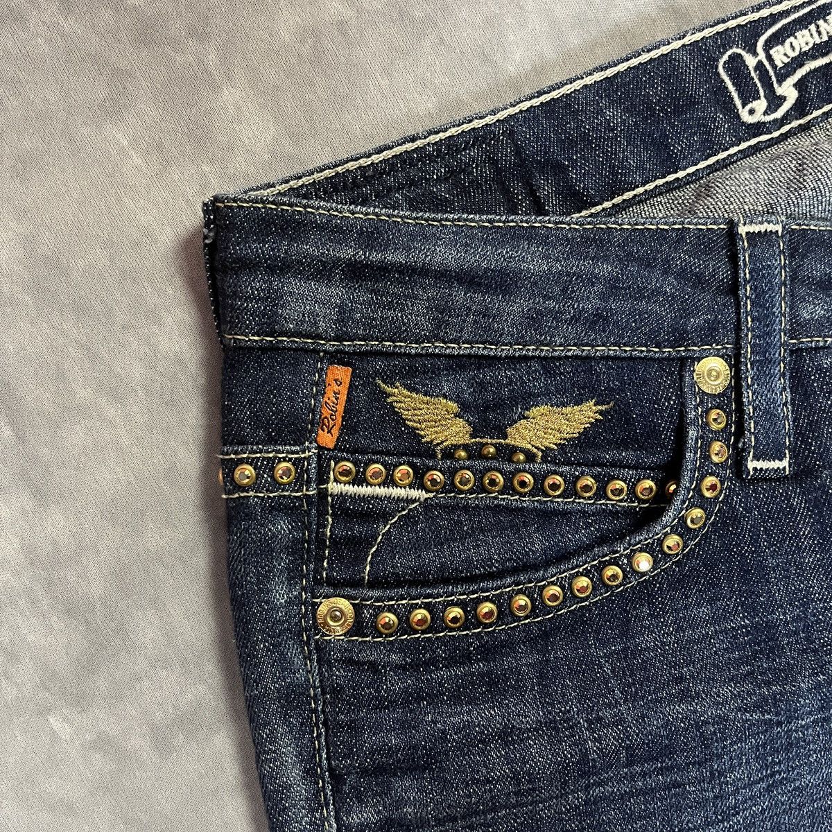 Robins Jeans ROBIN’S JEAN - Swarovski Studded Wing Embroidery Biker Denim Size US 26 / EU 42 - 4 Thumbnail