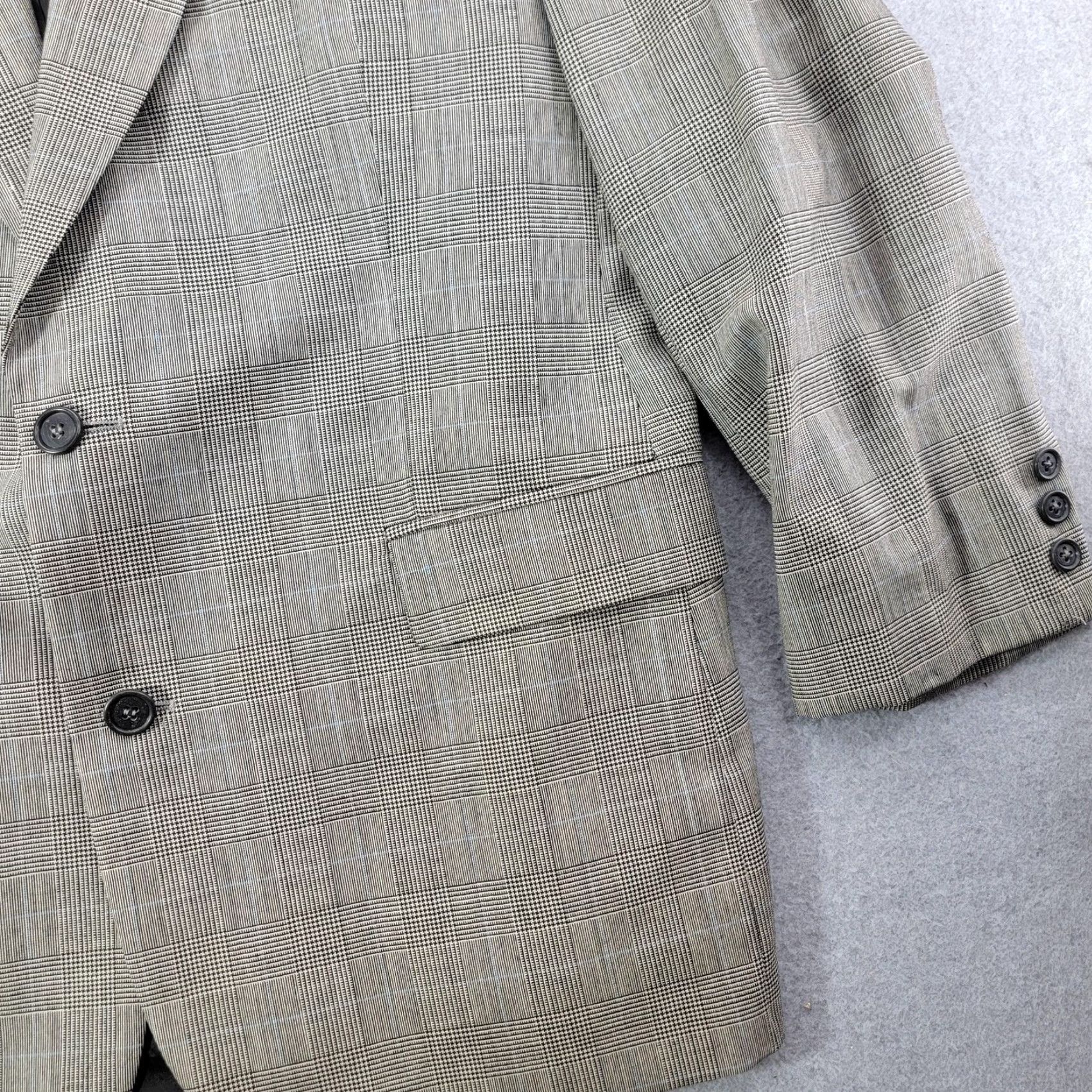 Brooks Brothers VINTAGE Brooks Brothers Sport Coat Mens 43R Brown Wool Glen Plaid Blazer Israel Size 46R - 3 Thumbnail