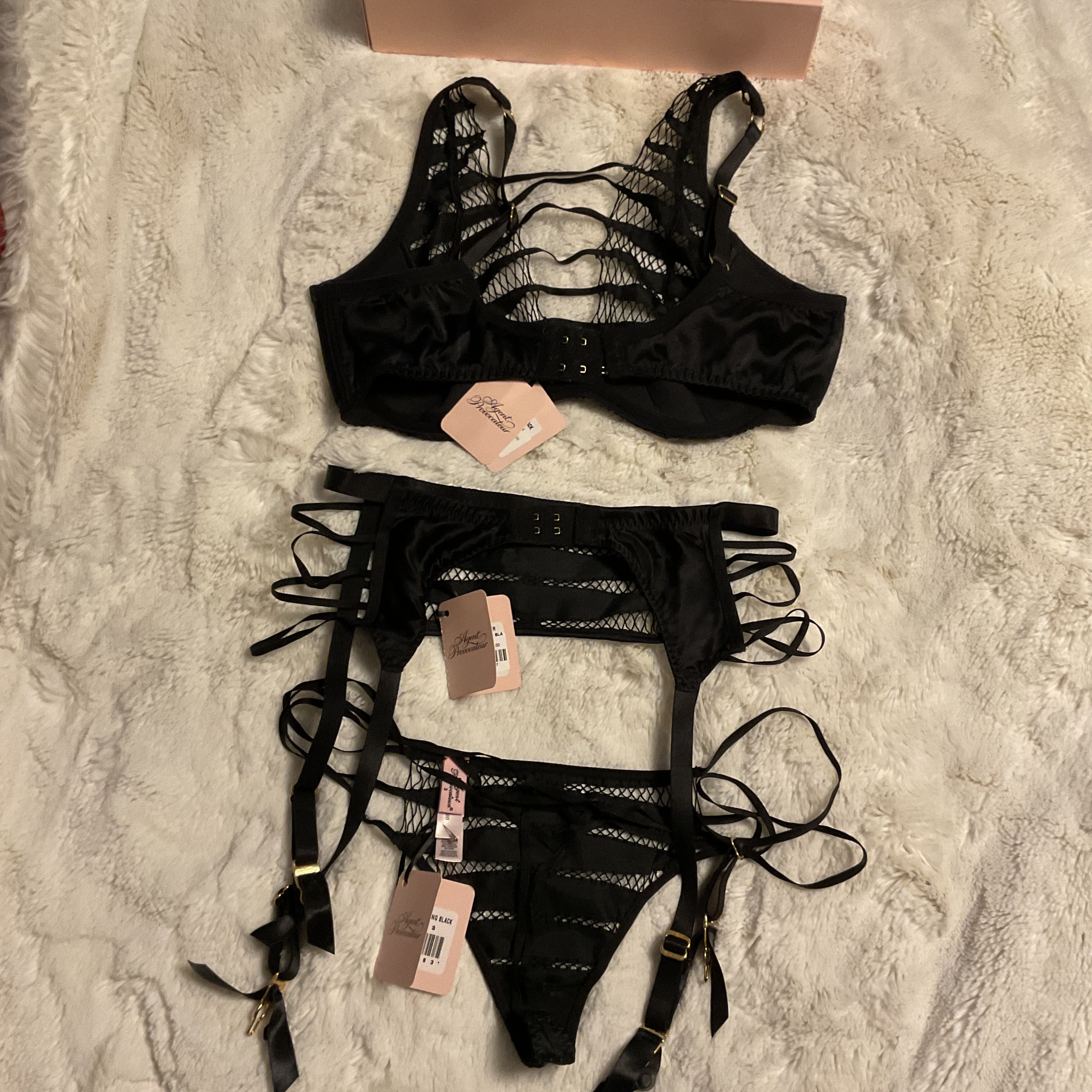 Agent Provocateur RAYNA Bra 34DD, Suspender & Thong 3 Medium $565 Size ONE SIZE - 10 Thumbnail