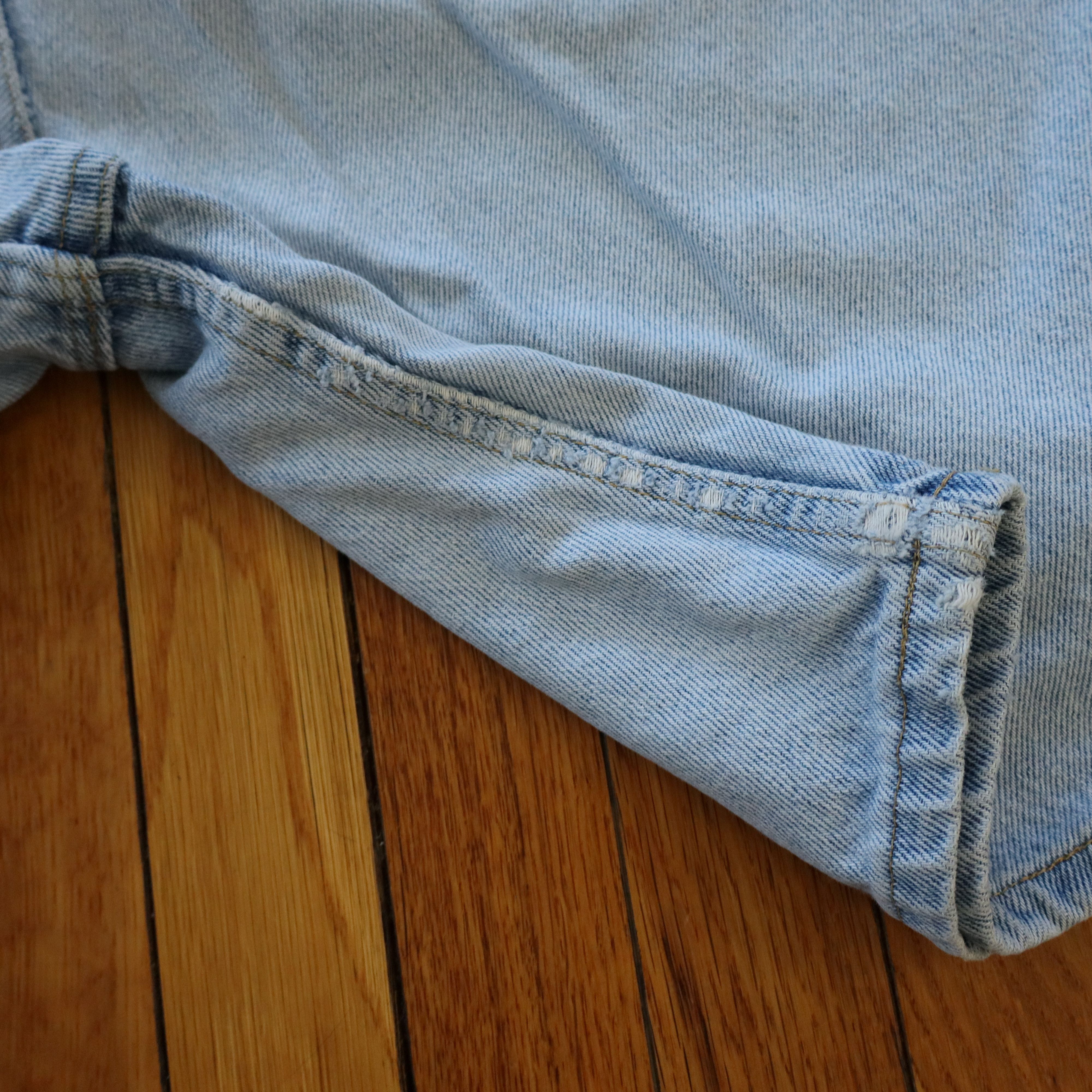 Carhartt × Levi's × Wrangler Vintage 90s Wrangler Light Wash Skater Denim Shorts Jorts 31 Size US 31 - 8 Thumbnail