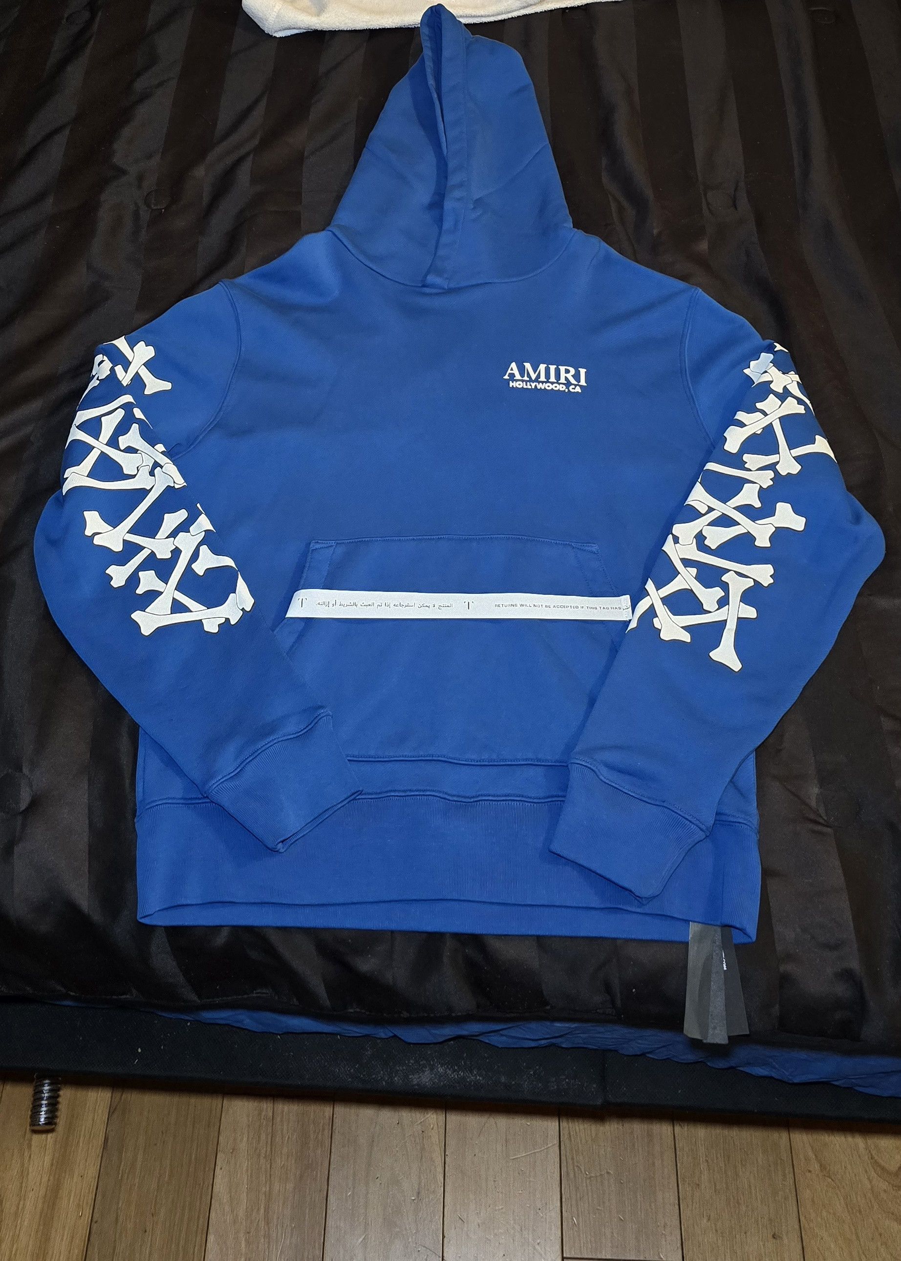 Amiri AMIRI BONES STACKED HOODIE BLUE SZ L Size US L / EU 52-54 / 3 - 1 Thumbnail