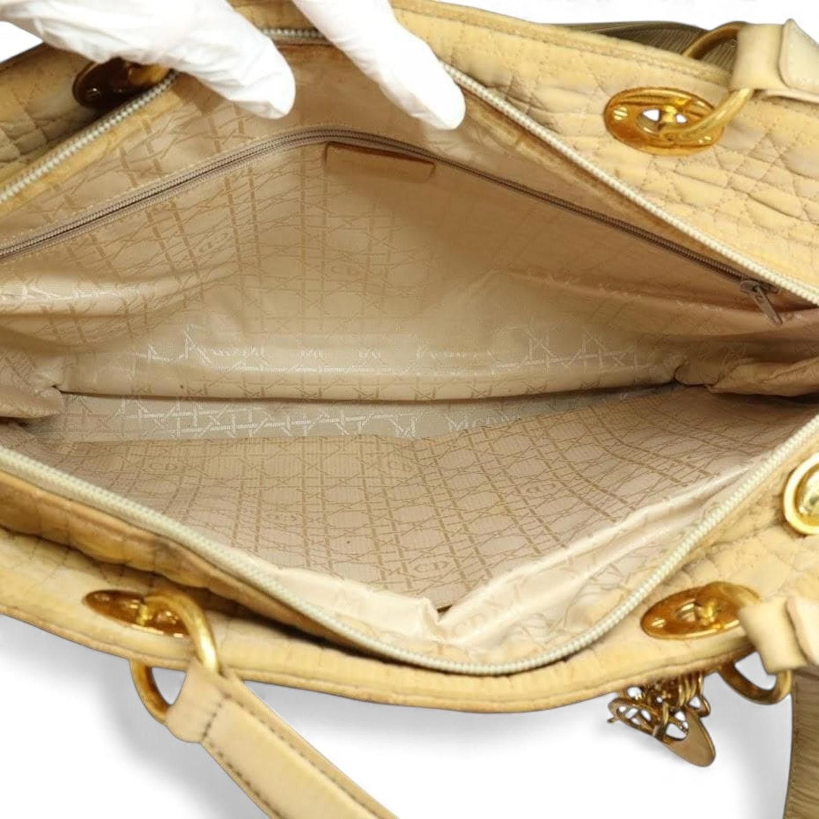 Dior Dior - Beige Quilted Leather Tote Handbag Size ONE SIZE - 7 Thumbnail