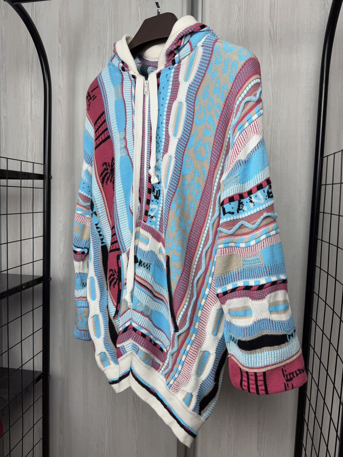 Laneus Laneus Unisex Coloured Cable knit hooded cardigan sweater Size US S / EU 44-46 / 1 - 6 Thumbnail