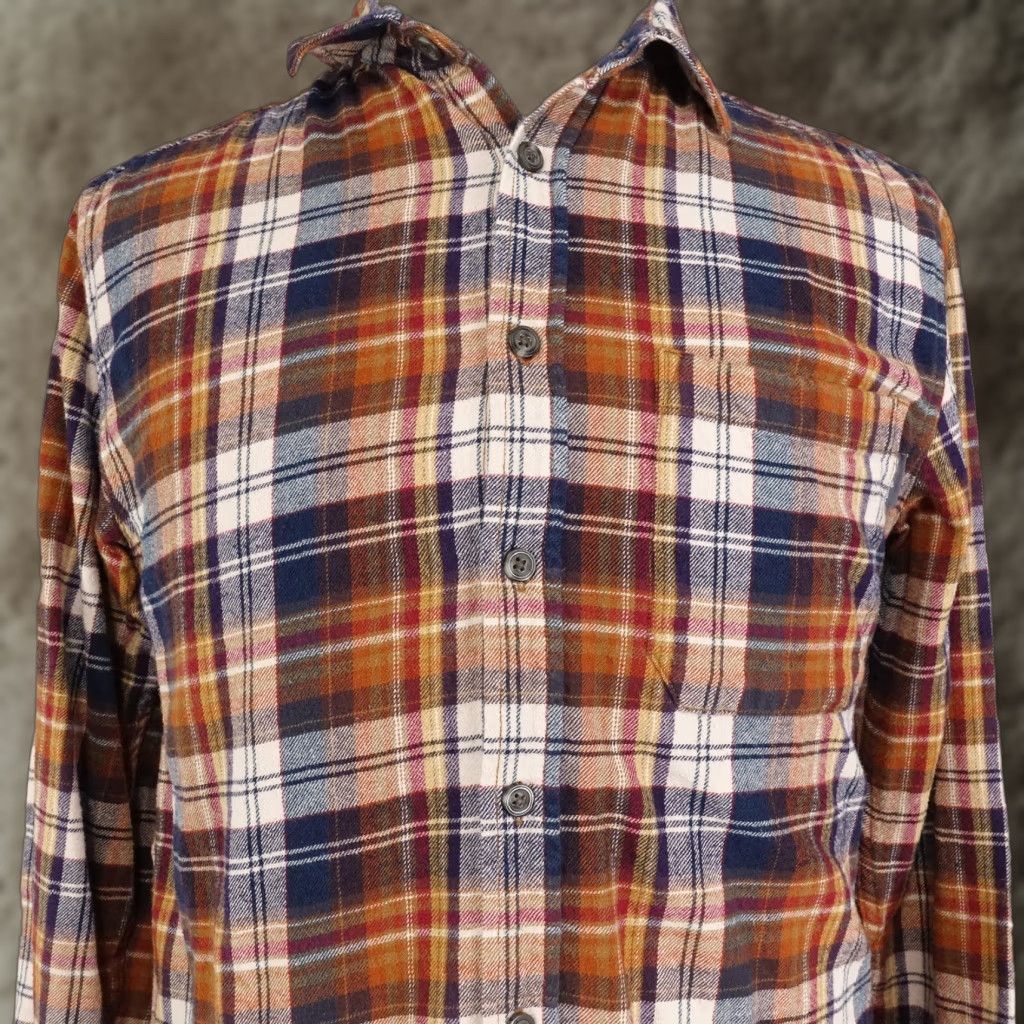 Eddie Bauer Eddie Bauer Shirt Mens M Plaid Flannel Button Front Cotton Multicolor Button-Up Pocket Blues Orange 90s? Size US M / EU 48-50 / 2 - 1 Thumbnail