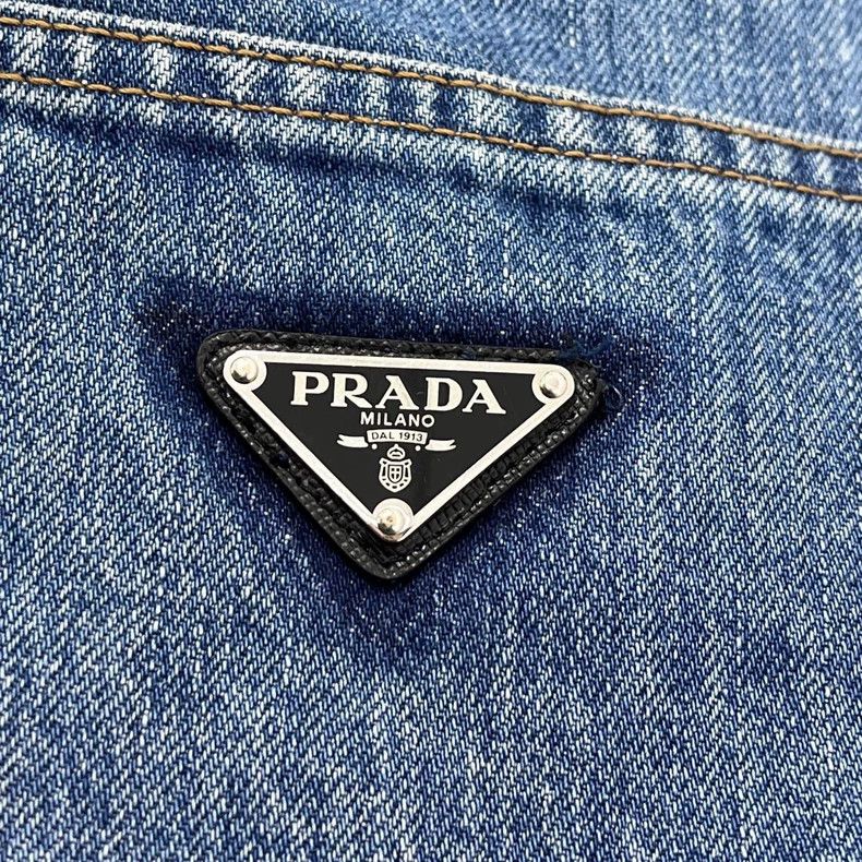 Prada Prada Blue metal triangle jeans 2502-Nextarrow Size US 30 / EU 46 - 8 Thumbnail