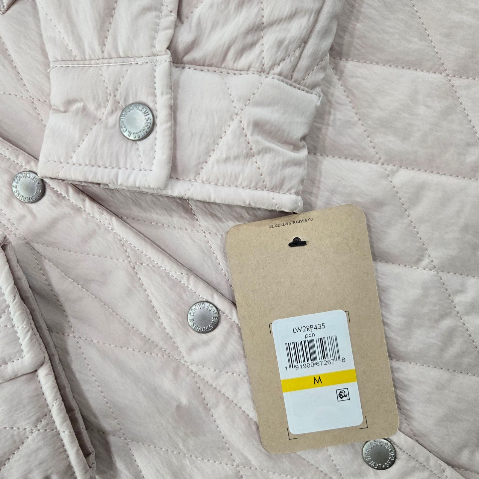 Levi's Levi’s Pastel Pink Quilted Shirt Jacket Shacket Size Medium Size M / US 6-8 / IT 42-44 - 6 Thumbnail