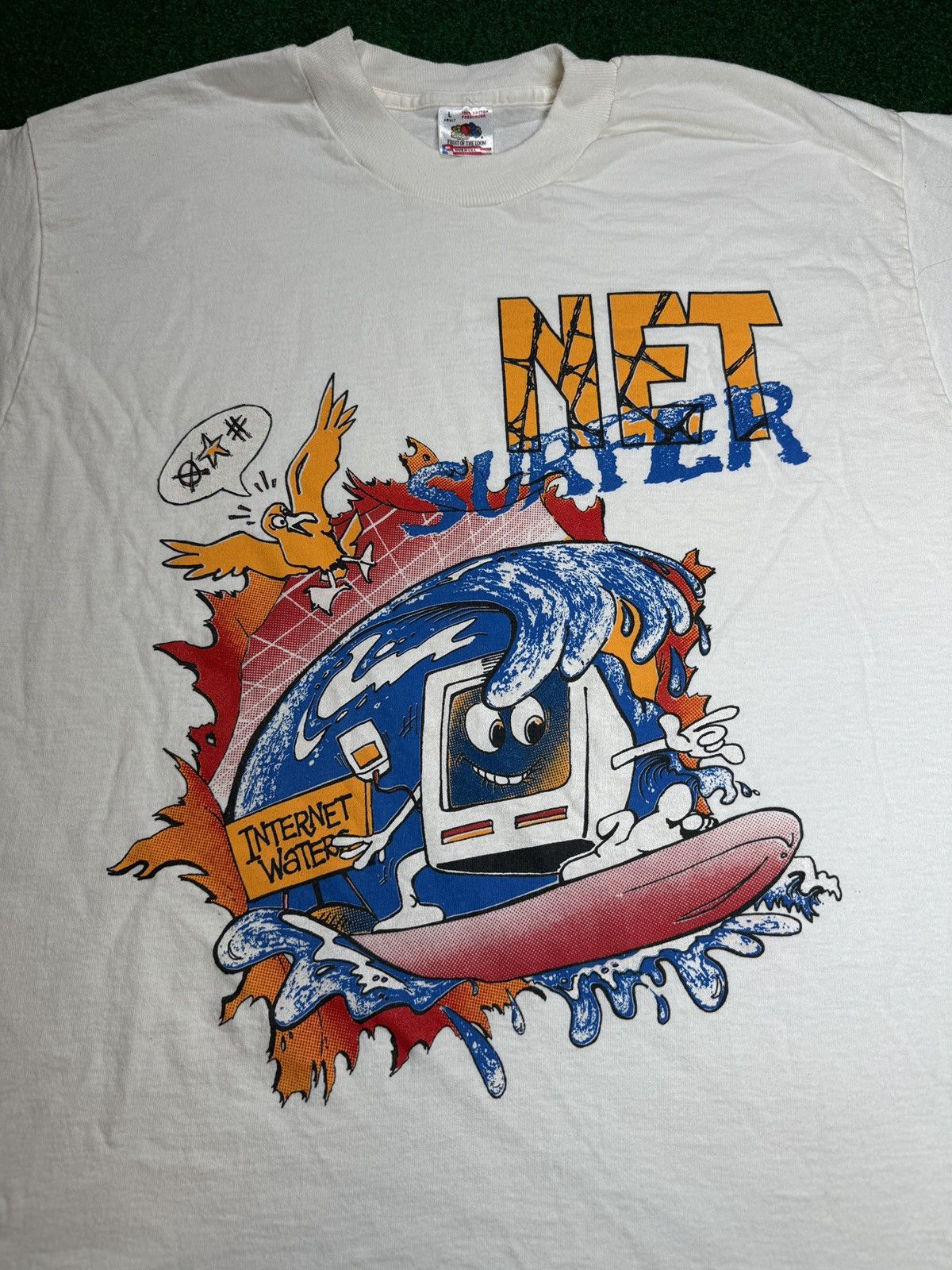 Fruit Of The Loom × Vintage Vintage 90s RARE Net Surfer Early World Wide Web T Shirt Size US L / EU 52-54 / 3 - 2 Thumbnail