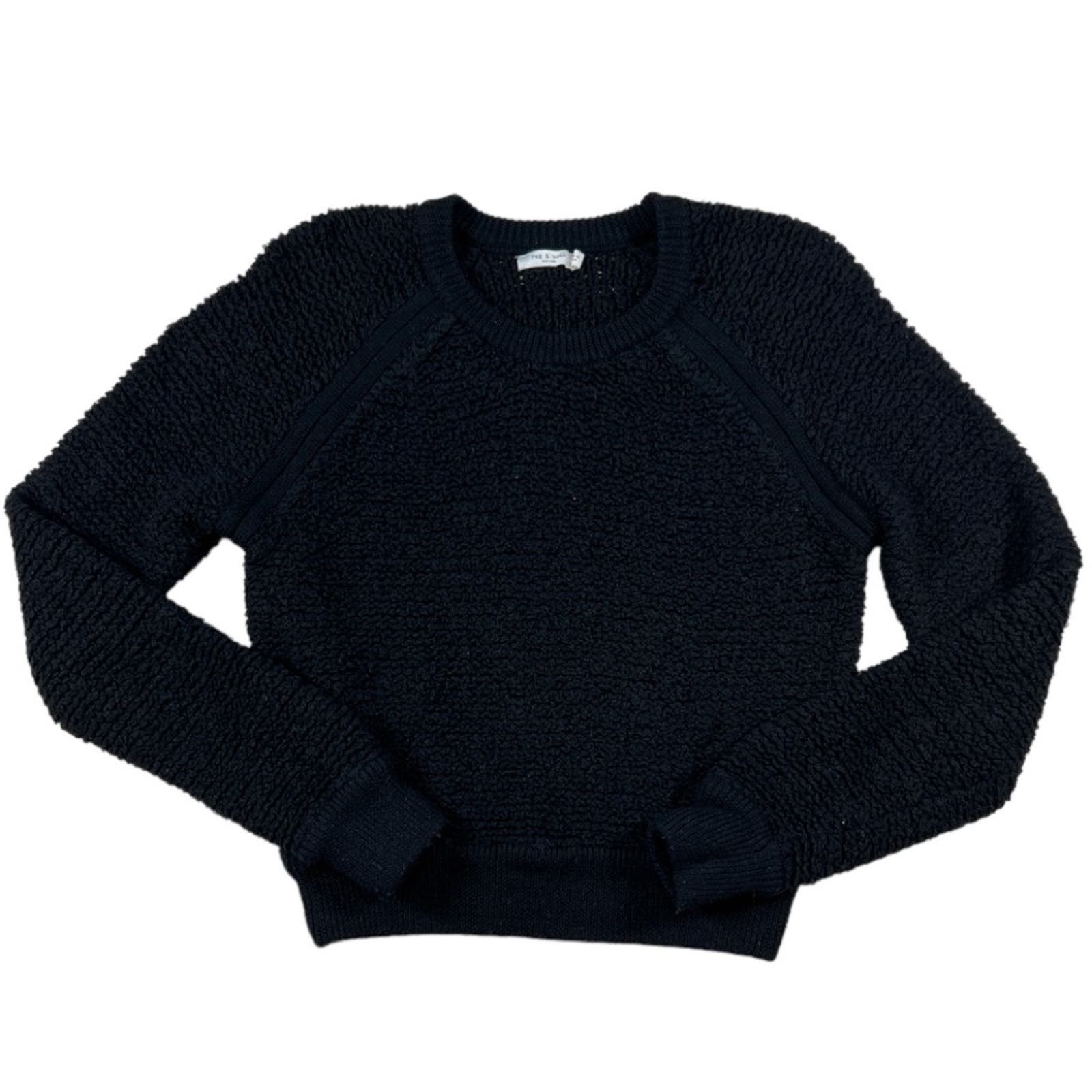 image of Rag Bone Rag & Bone Black Crewneck Knit Sweater Crewneck | Size S, Women's