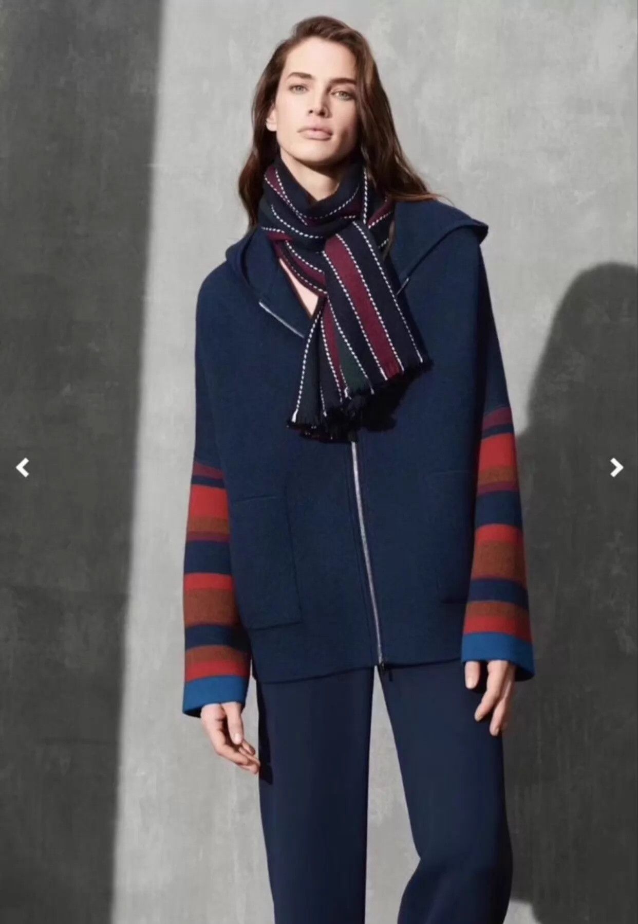 Loro Piana Loro Piana Women's Navy Colorblocked Stripe Logo Jacket Size S / US 4 / IT 40 - 2 Thumbnail