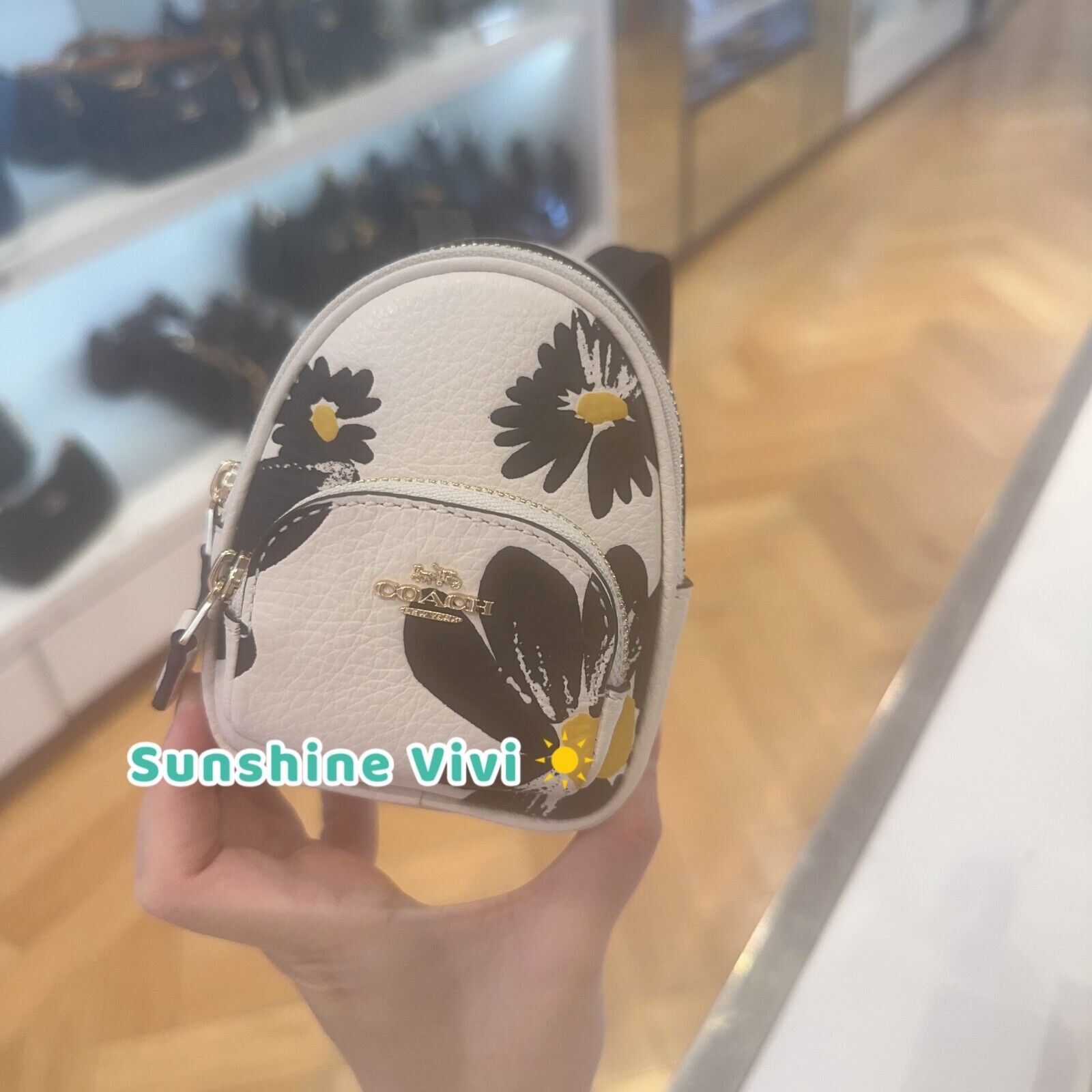 Coach NWT Coach Mini Court Backpack Bag Charm Floral Print Size ONE SIZE - 2 Thumbnail