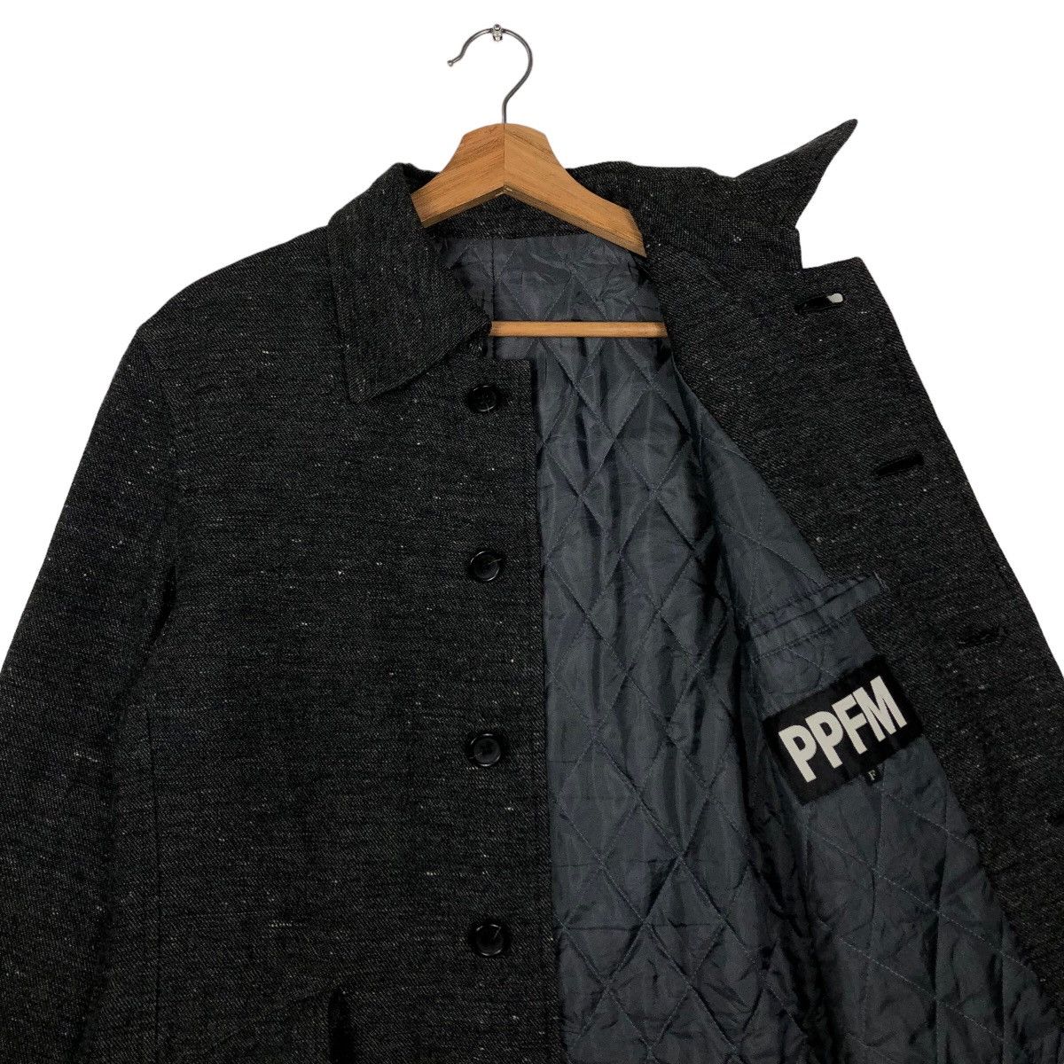 PPFM 🔥Vtg Wool Long Jacket Herringbone PPFM Japan Made Size US M / EU 48-50 / 2 - 10 Thumbnail