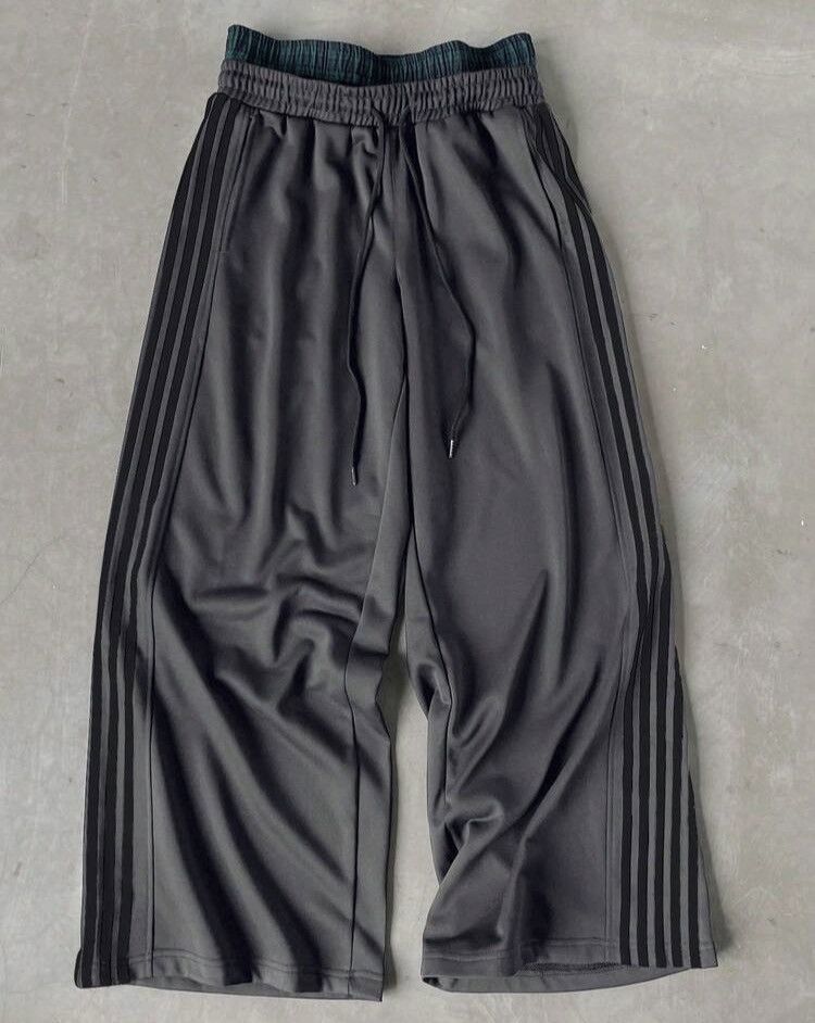 Japanese Brand Wide Leg Track Pants - Double Waistband Plaid Detail Size US 28 / EU 44 - 5 Thumbnail