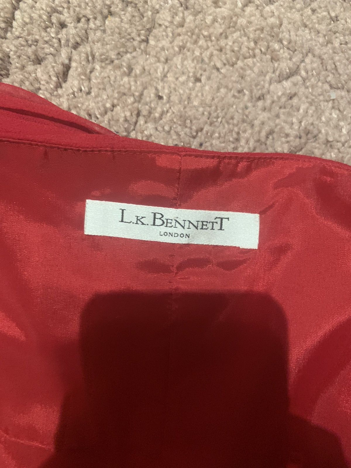 LK Bennett LK Bennett Silk Red Cocktail Dress Size M / US 6-8 / IT 42-44 - 3 Thumbnail