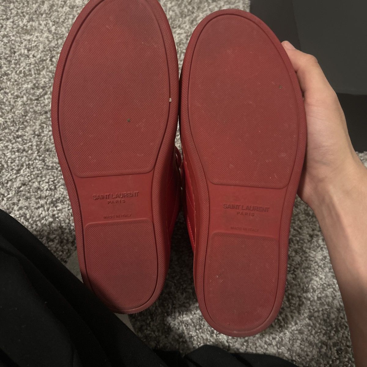 Saint Laurent Paris Red saint laurent high top sneakers Size US 7 / EU 40 - 4 Thumbnail