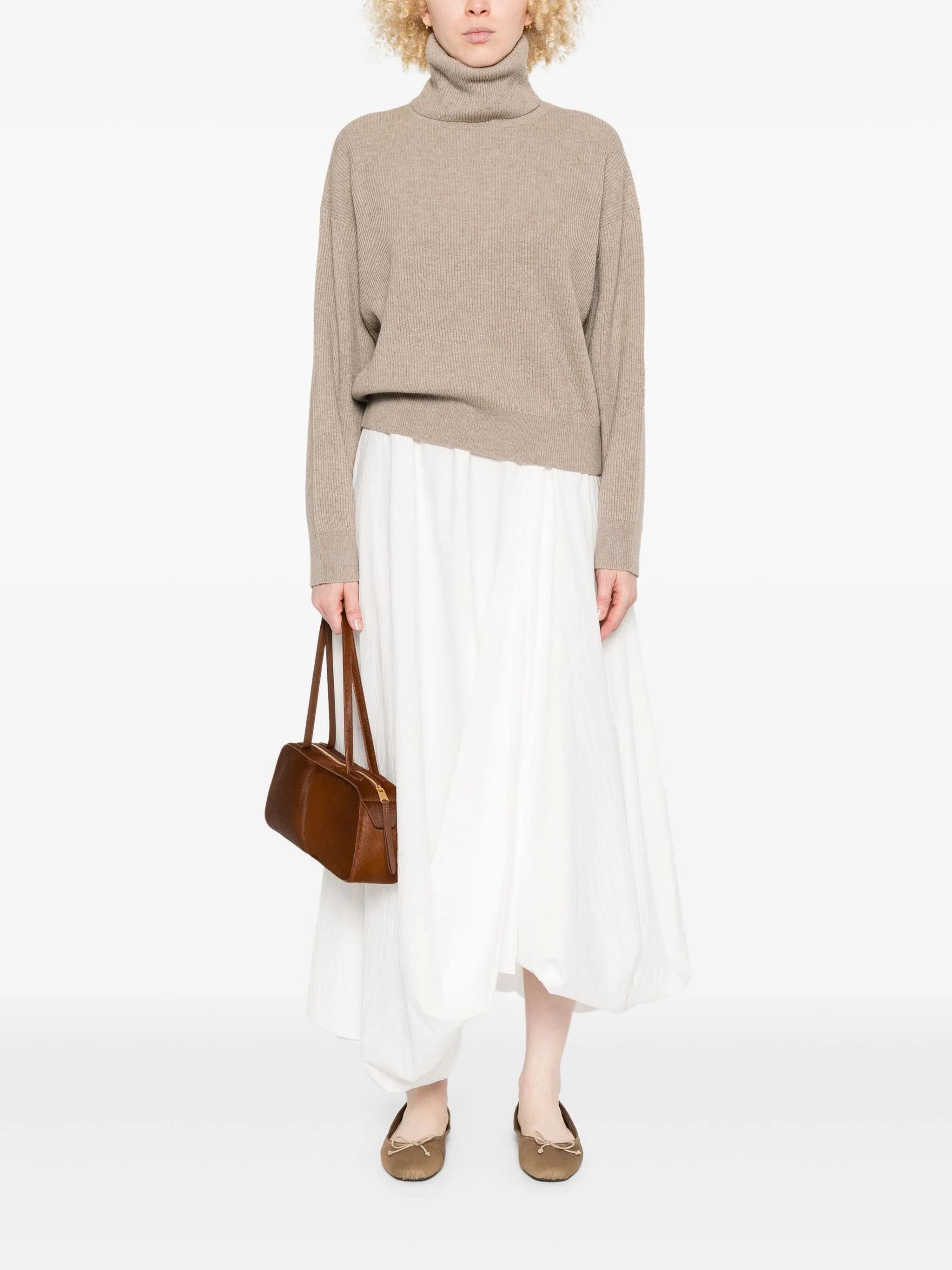 Brunello Cucinelli o1y0825 Turtleneck Sweater in Beige Size S / US 4 / IT 40 - 5 Thumbnail